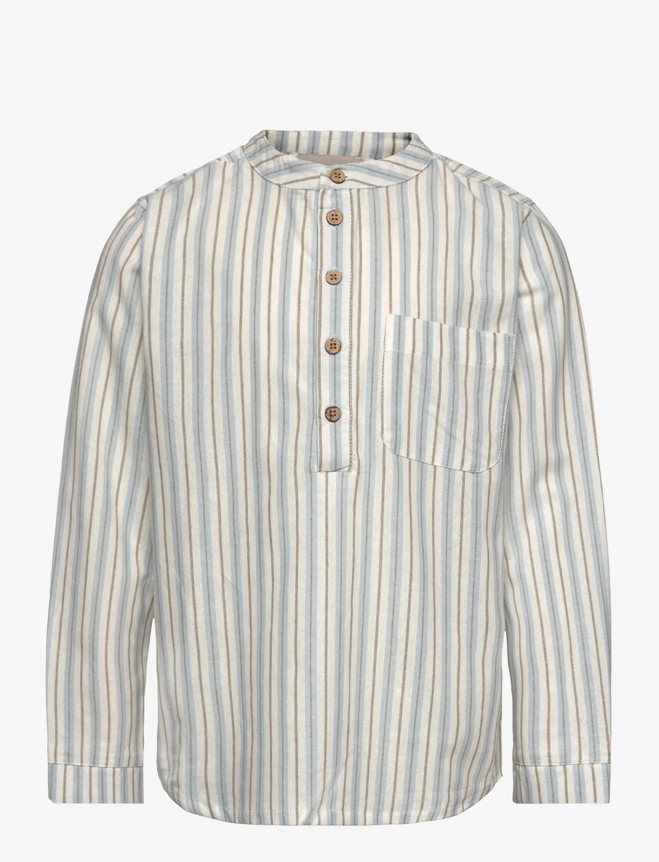 Huttelihut - Shirt LS Woven Stripe - pikkade varrukatega särgid - silver sage - 0