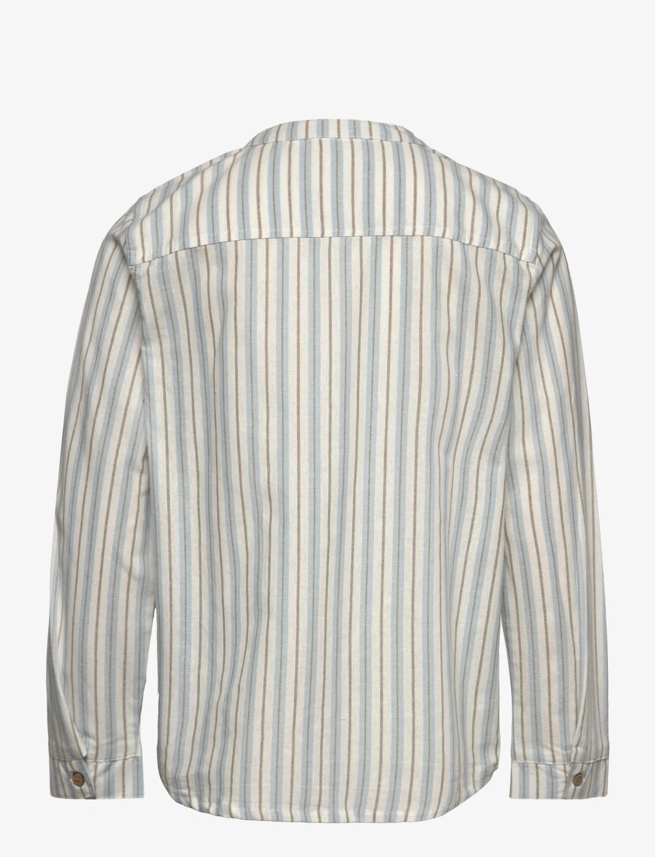 Huttelihut - Shirt LS Woven Stripe - pikkade varrukatega särgid - silver sage - 1