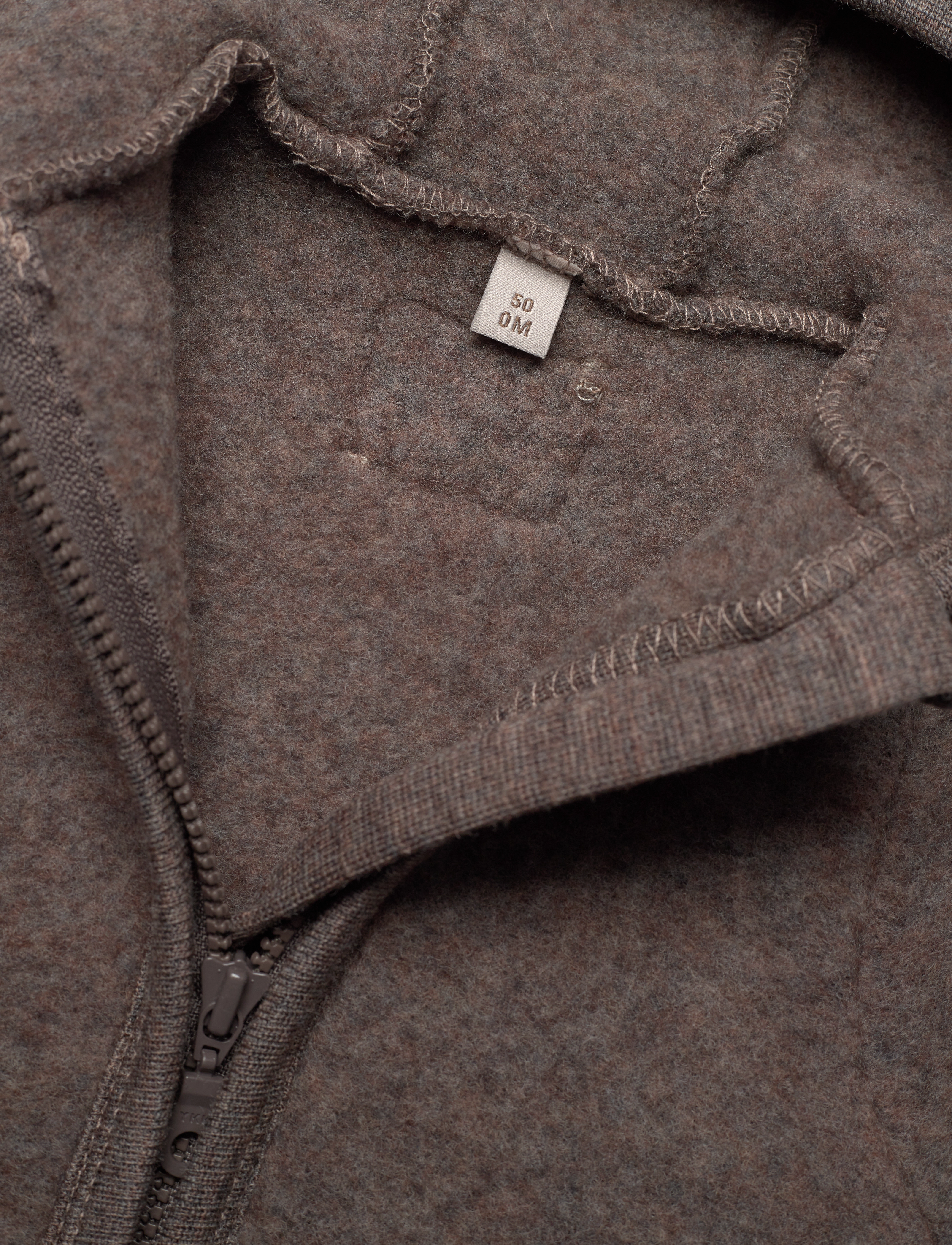 Huttelihut - Jacket Ears Wool Fleece (S) - dark brown melange - 2