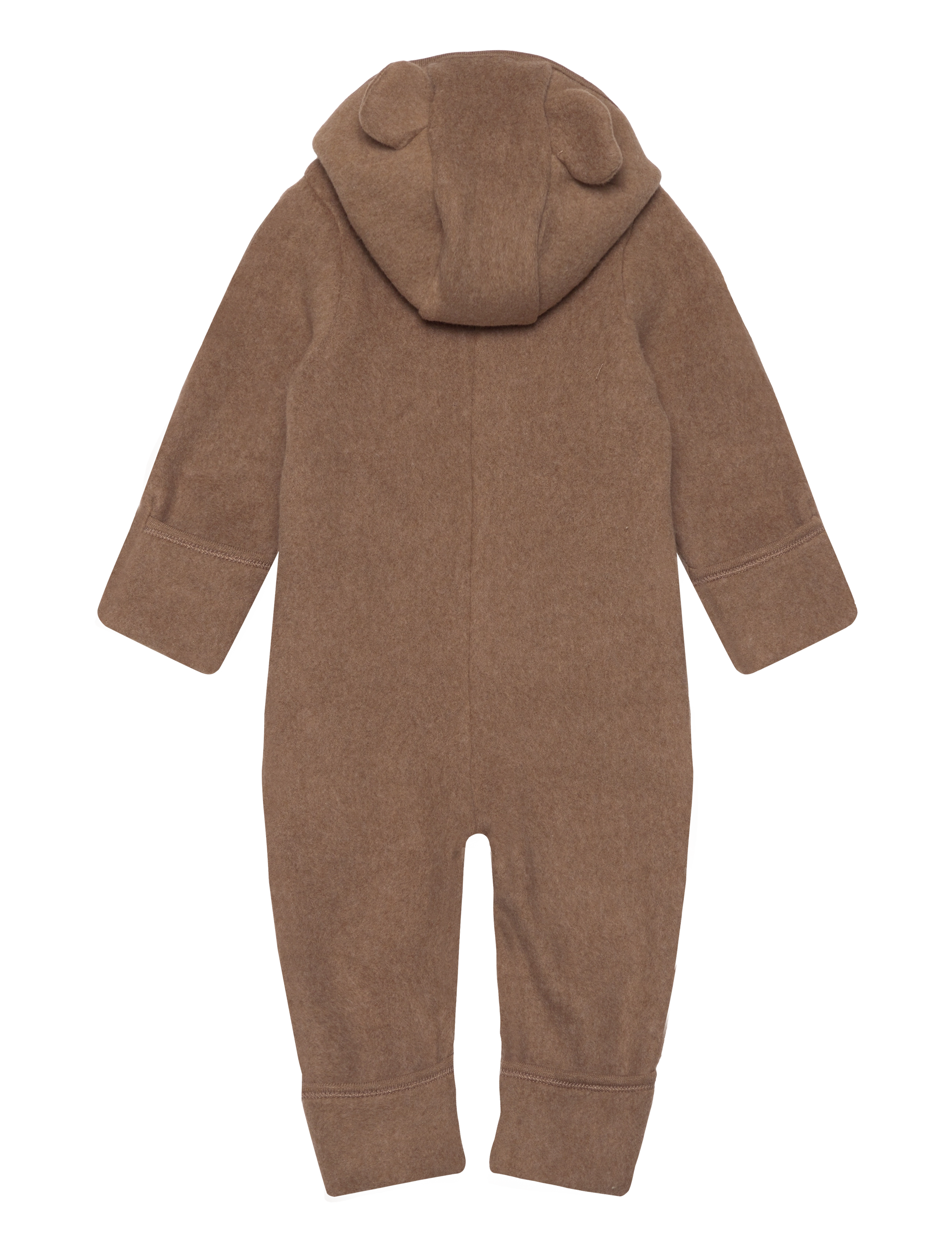 Huttelihut - Pram Suit Ears Cot. Fleece (S) - molÉ melange - 1