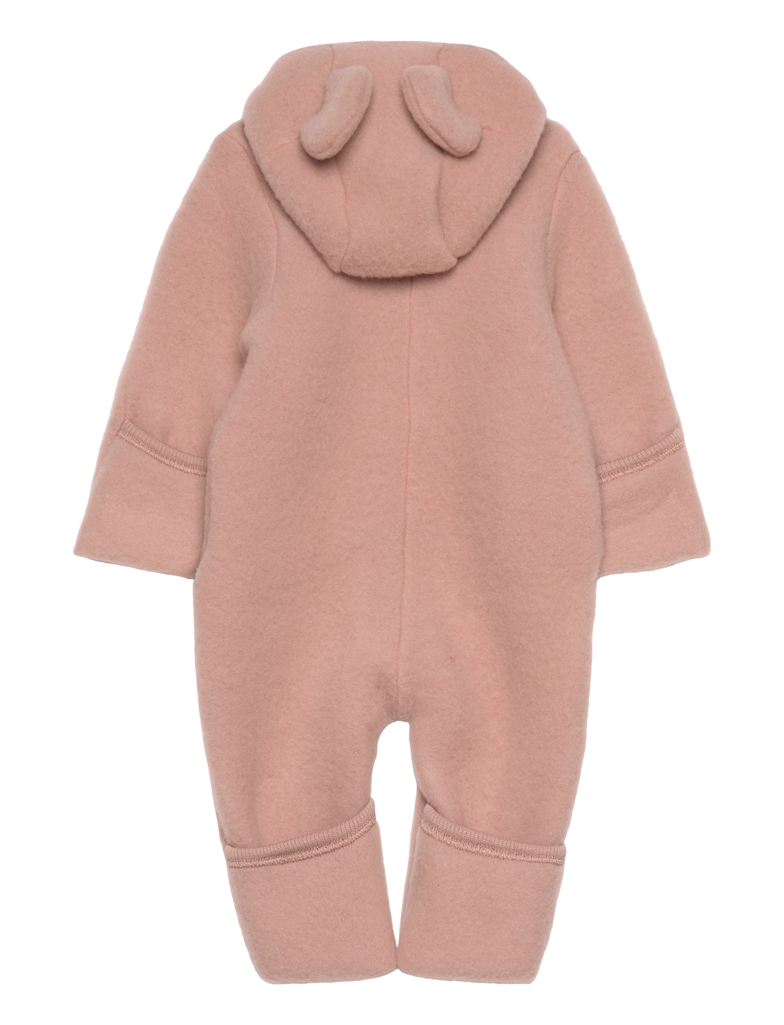Huttelihut - Pram Suit Ears Wool Fleece (S) - mahogany rose - 1