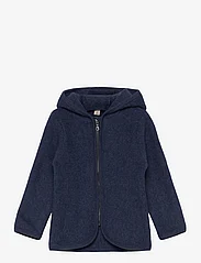 Huttelihut - Jacket Ears Cotton Fleece (M) - fleece-jakke - navy melange - 0