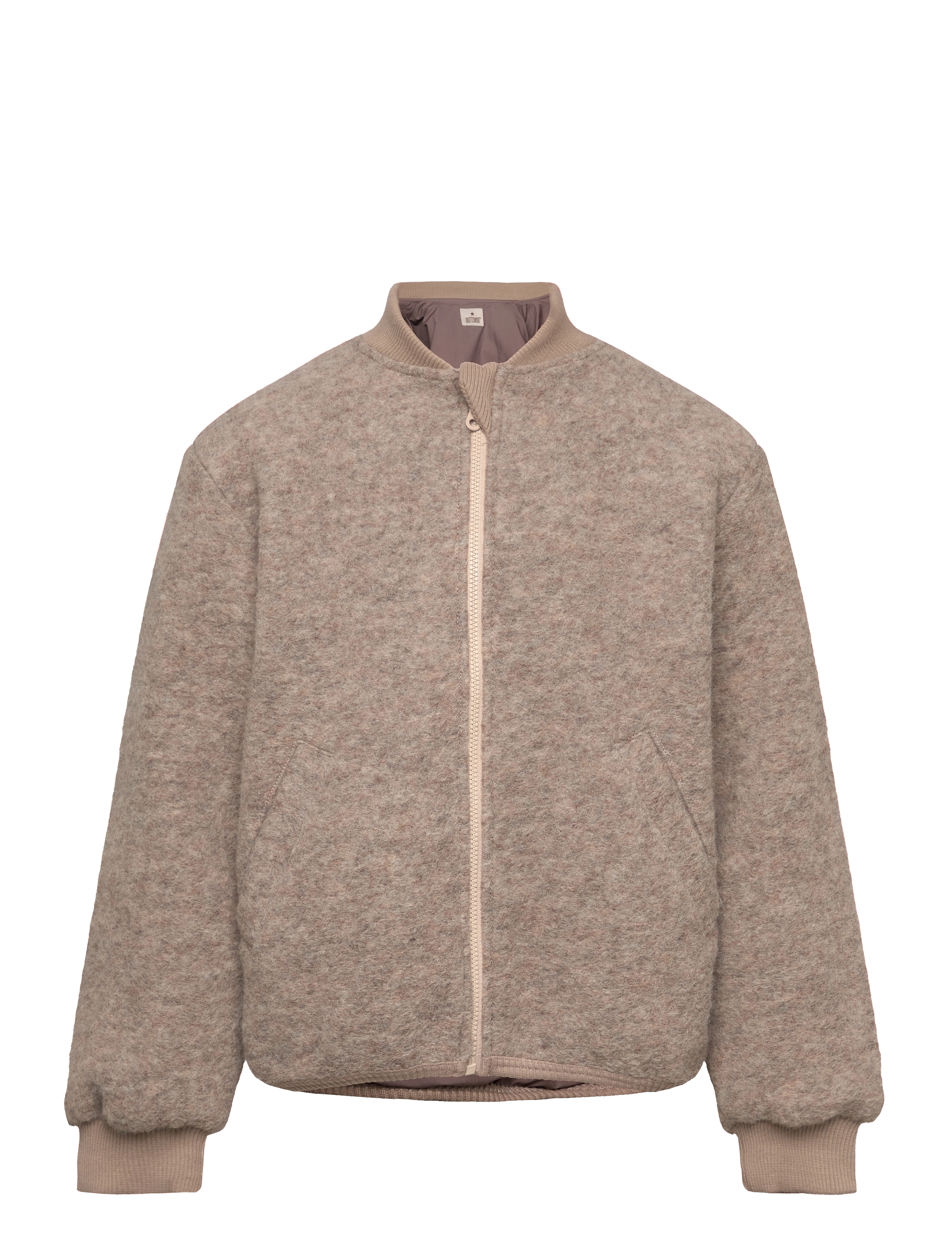Bomber Jacket Wool w. Lining - CAMEL MELANGE