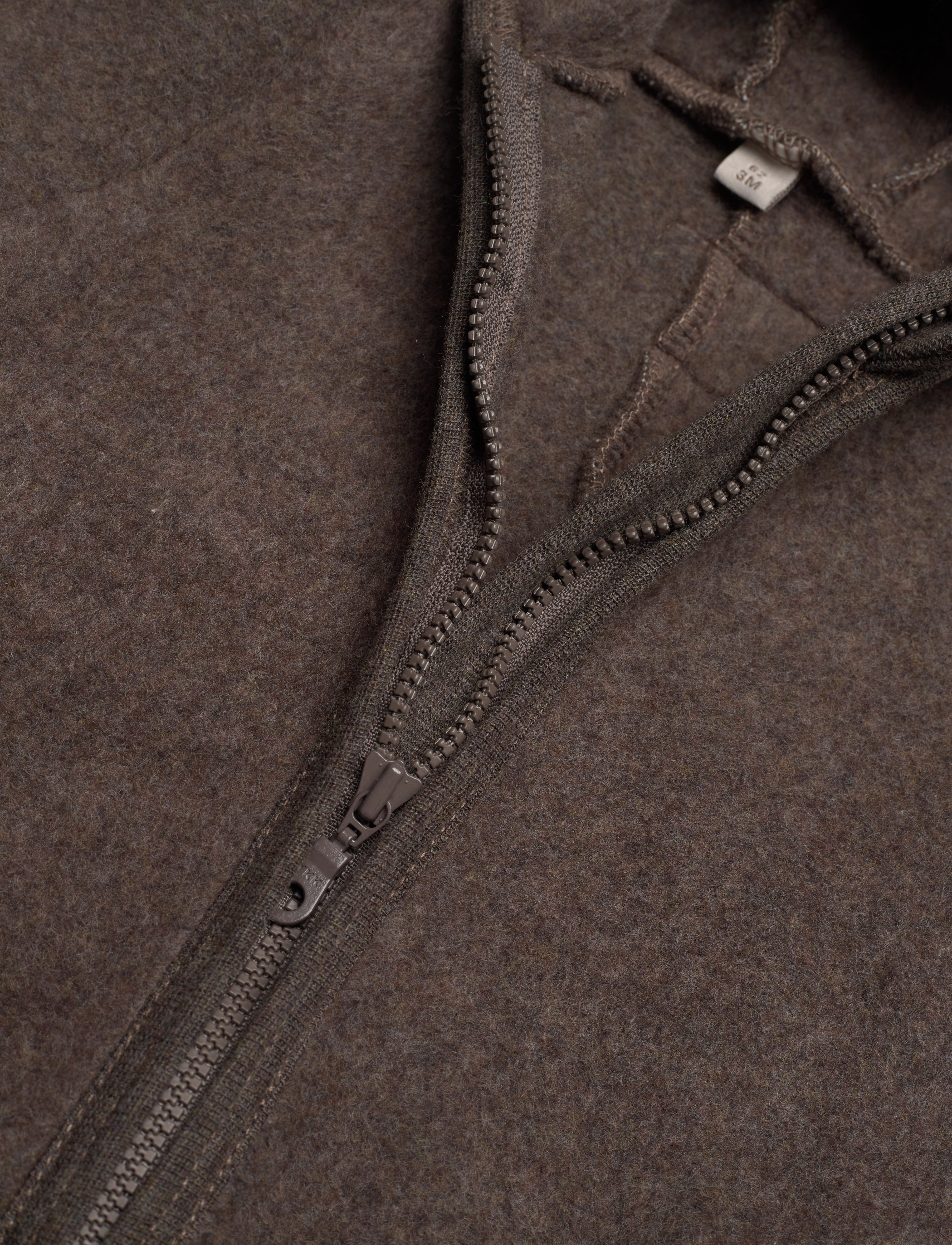 Huttelihut - Pram Suit Ears Cot. Fleece (S) - brown melange - 2