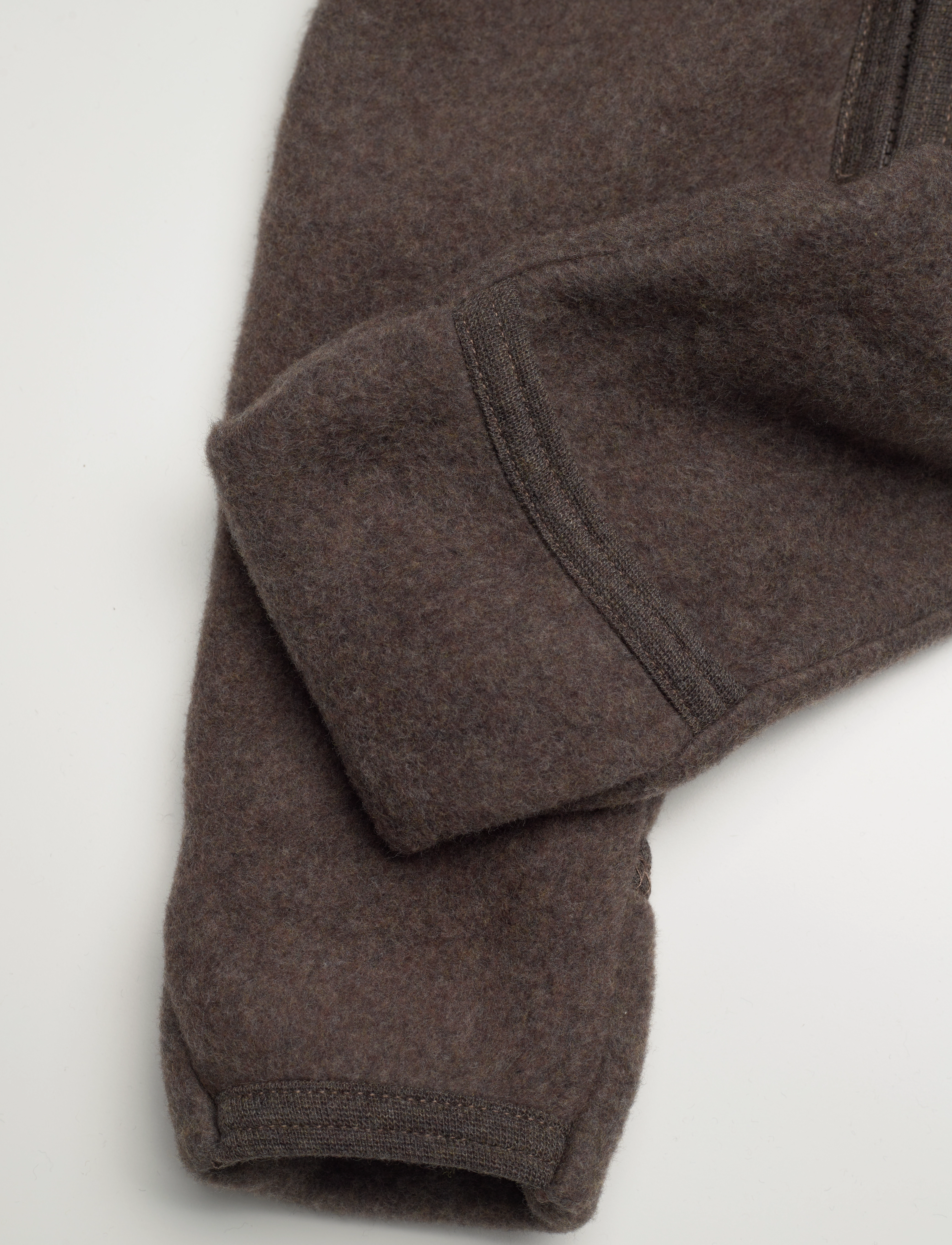 Huttelihut - Pram Suit Ears Cot. Fleece (S) - brown melange - 3