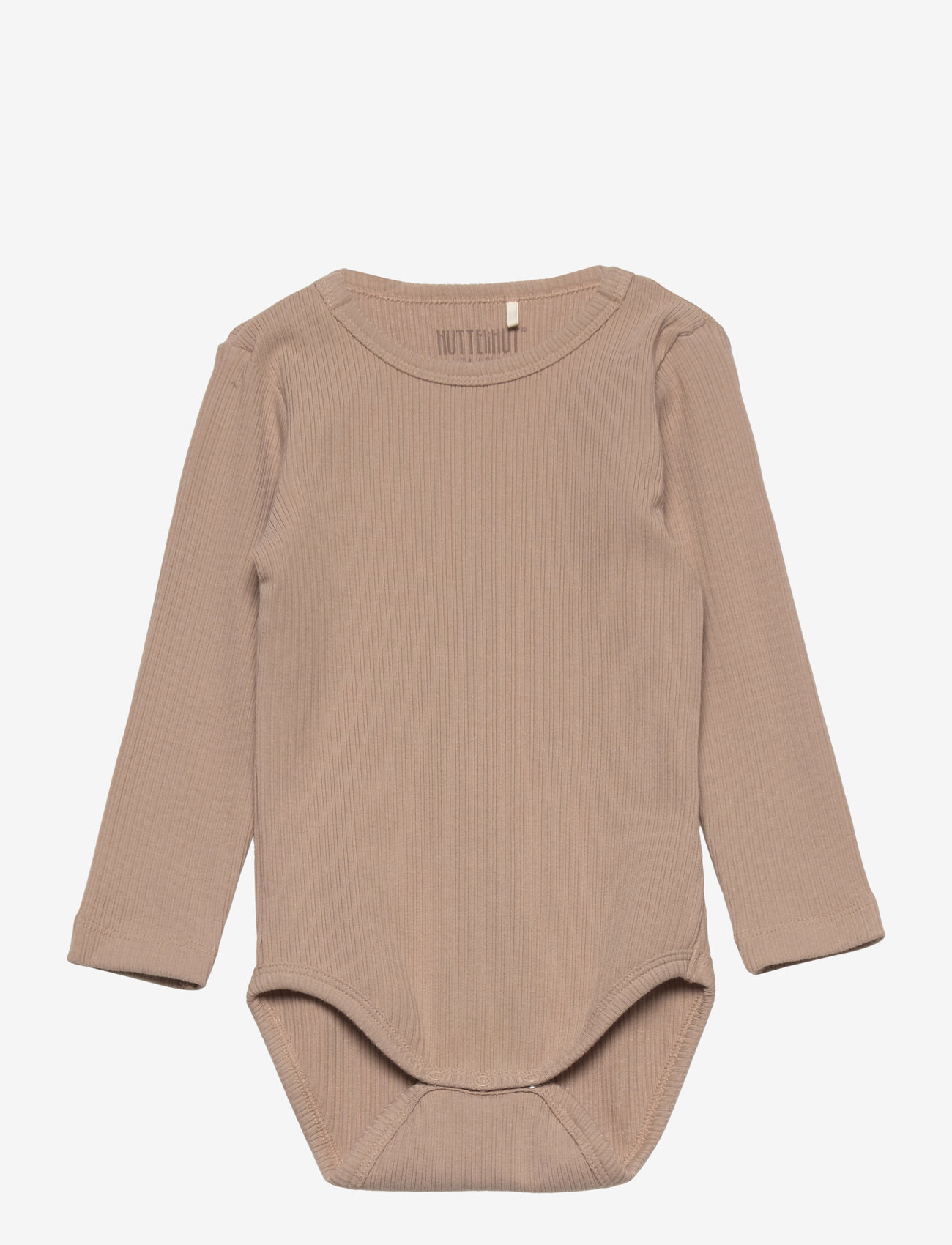 Huttelihut - Body LS Rib - pikkade varrukatega - light taupe - 0