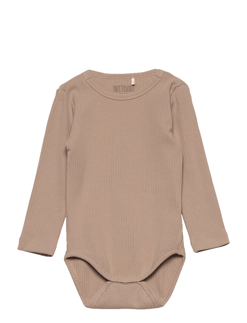 Huttelihut - Body LS Rib - pikkade varrukatega - light taupe - 0