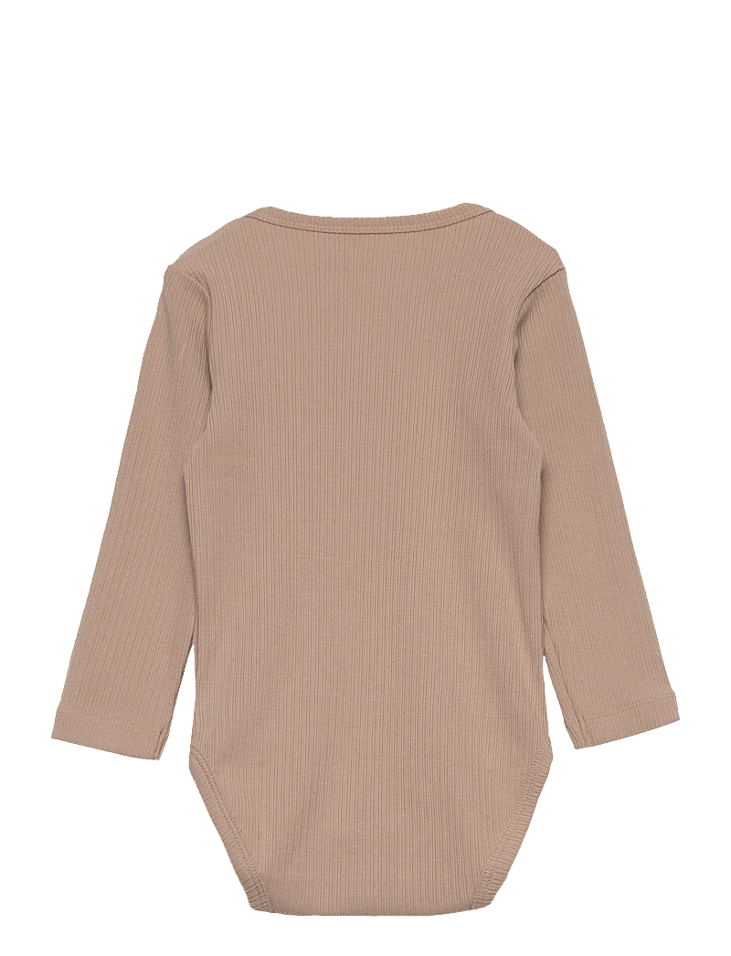Huttelihut - Body LS Rib - pikkade varrukatega - light taupe - 1