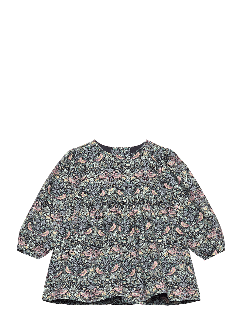Huttelihut - Dress in Liberty Fabric - långärmade babyklänningar - dark navy - 0