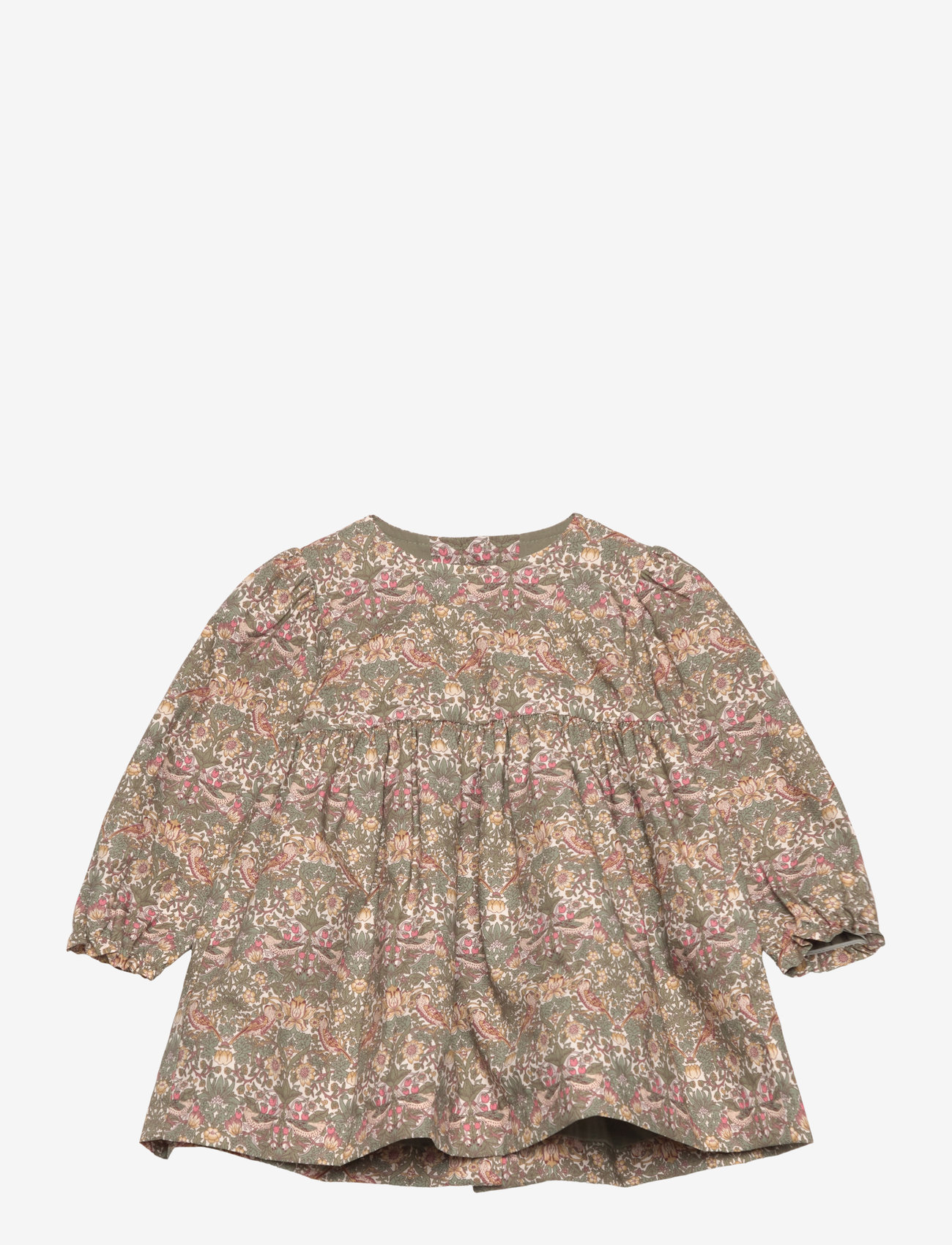 Huttelihut - Dress in Liberty Fabric - langärmelige babykleider - deep lichen green - 0