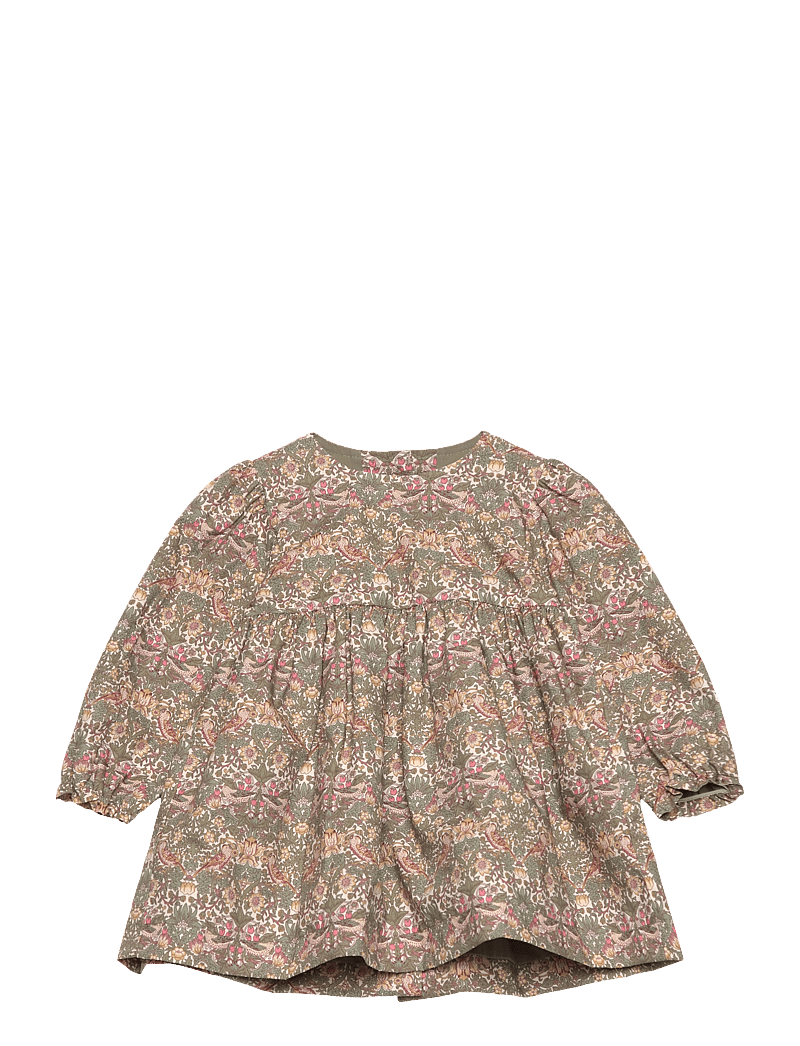 Huttelihut - Dress in Liberty Fabric - langärmelige babykleider - deep lichen green - 0