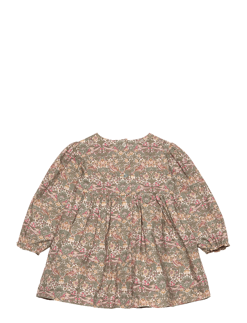 Huttelihut - Dress in Liberty Fabric - langärmelige babykleider - deep lichen green - 1