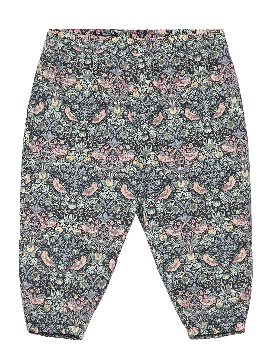 Huttelihut - Pants in Liberty Fabric w. Lin - jogginghosen - dark navy - 0