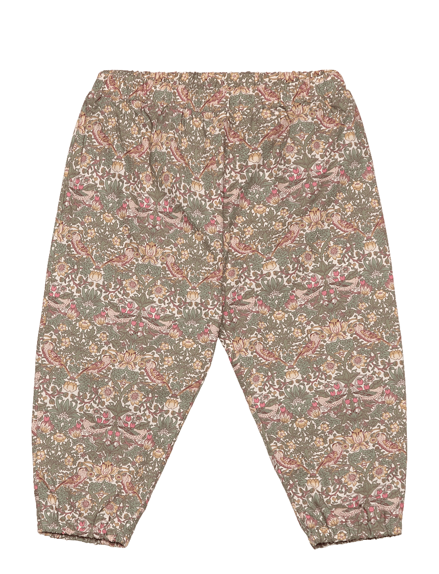 Huttelihut - Pants in Liberty Fabric w. Lin - dressipüksid - deep lichen green - 0