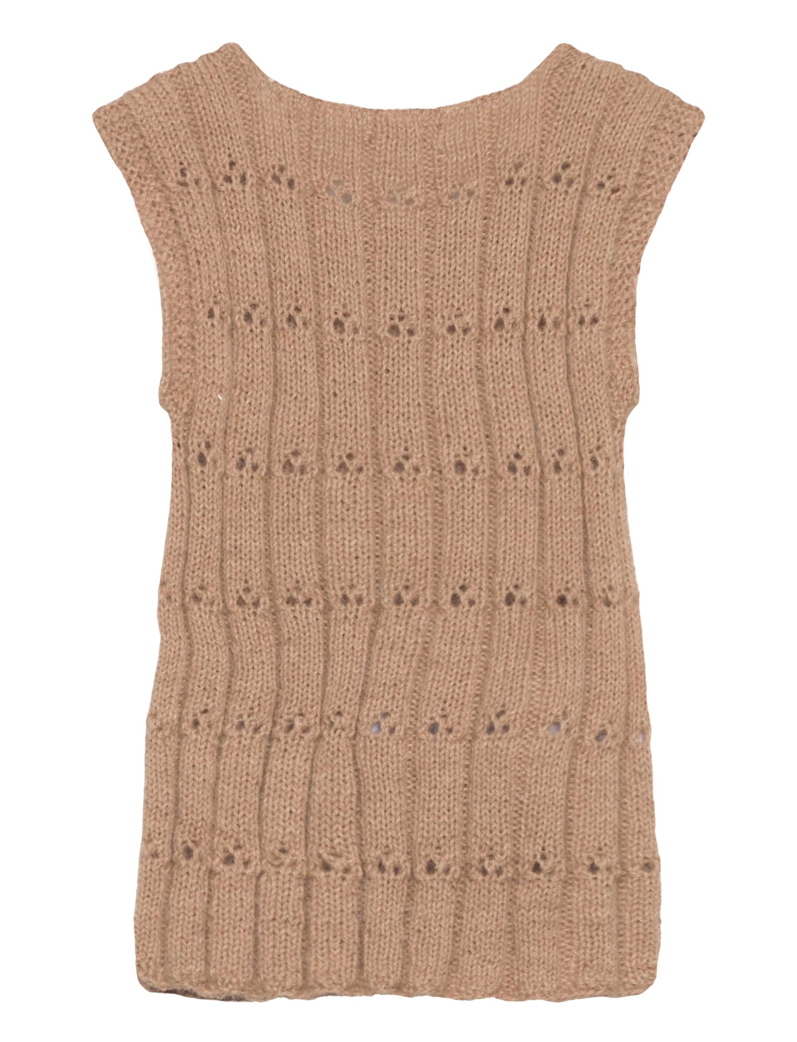 Huttelihut - Vest Alpaca Wool Knit - camel melange - 1