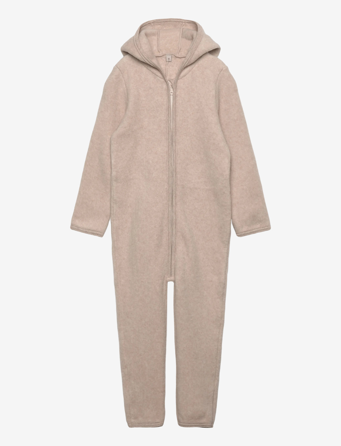 Huttelihut - Pram Suit Ears Cot. Fleece - camel melange - 0