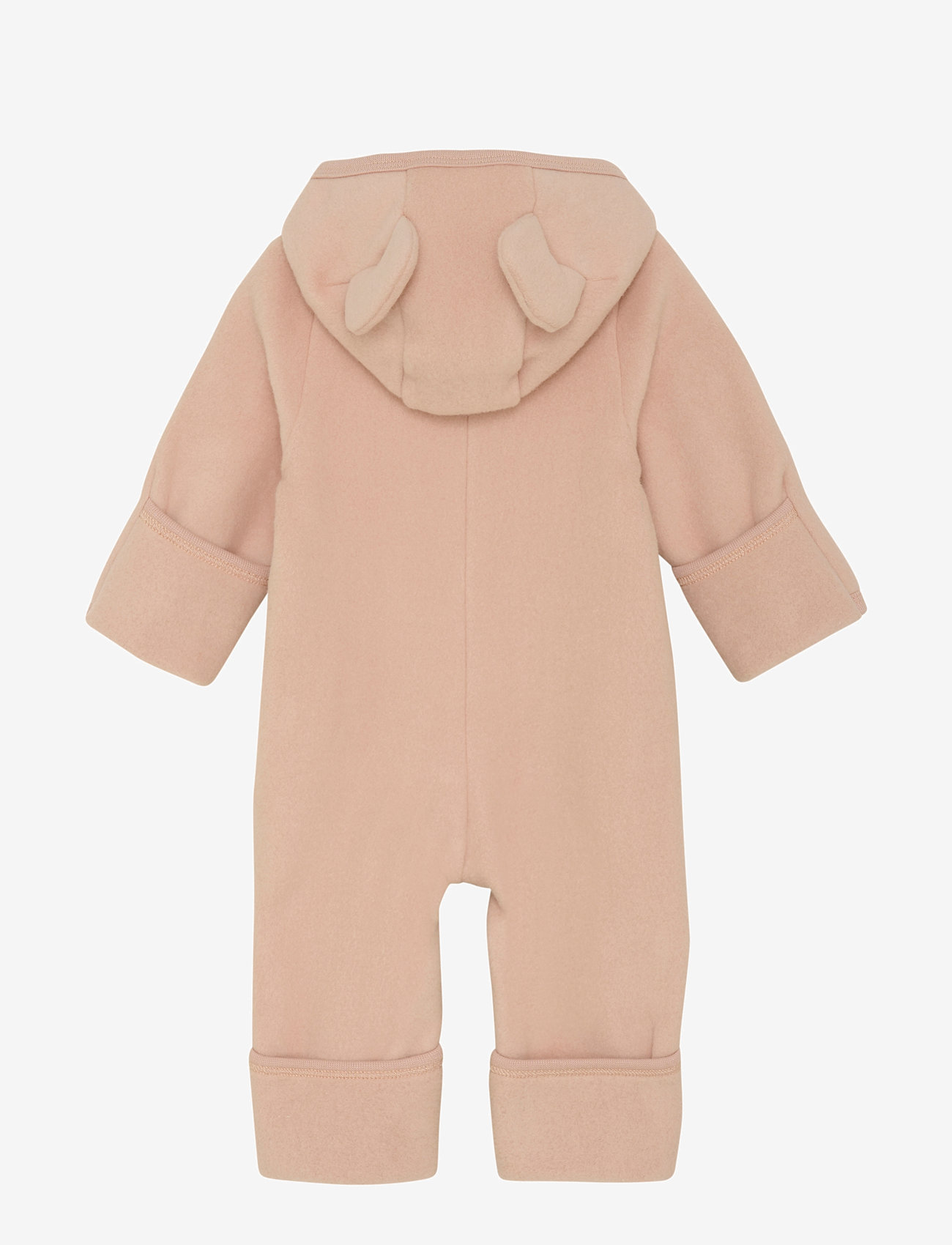 Huttelihut - Pram Suit Ears Cot. Fleece - mahogany rose - 1