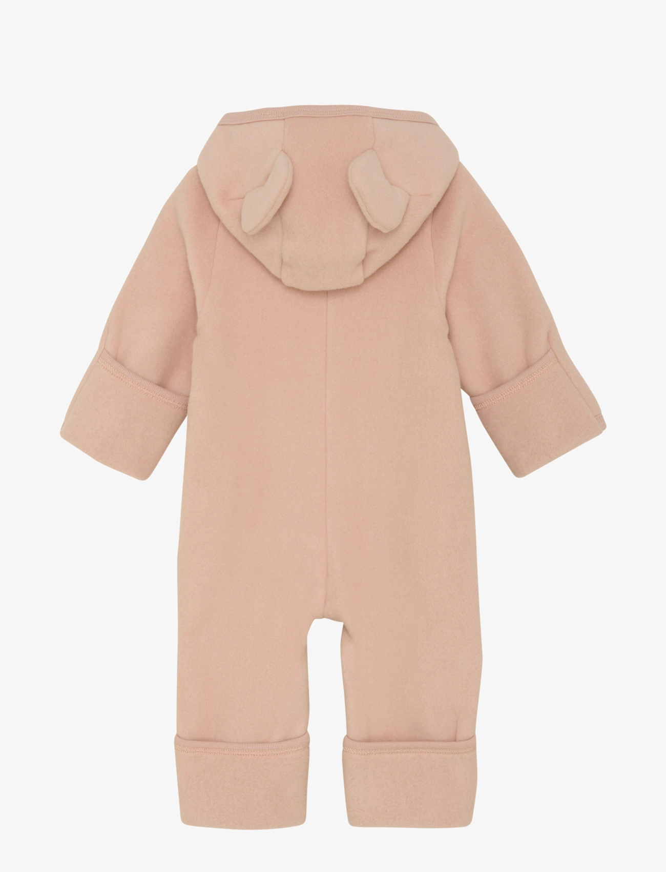 Huttelihut - Pram Suit Ears Cot. Fleece - mahogany rose - 1