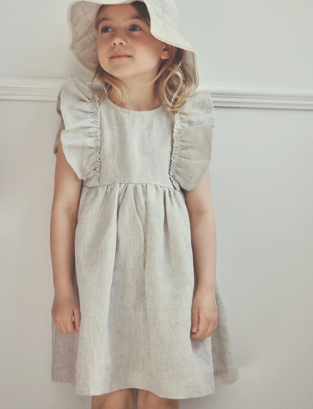 Huttelihut - Dress SS Linen - Ärmellose freizeitkleider - antique white - 4