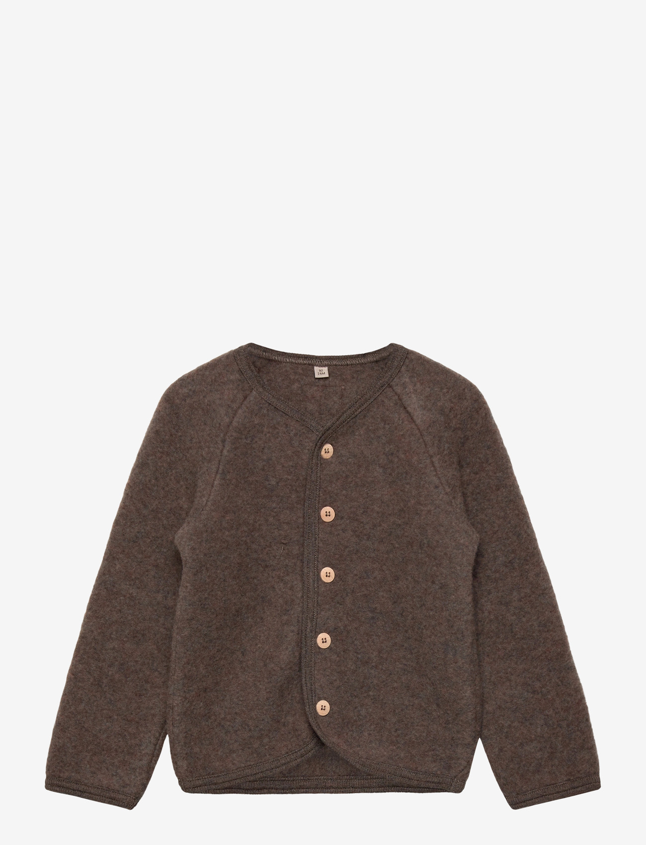 Huttelihut - Jacket Wool Fleece w. Buttons - fleecejakker - brown melange - 0