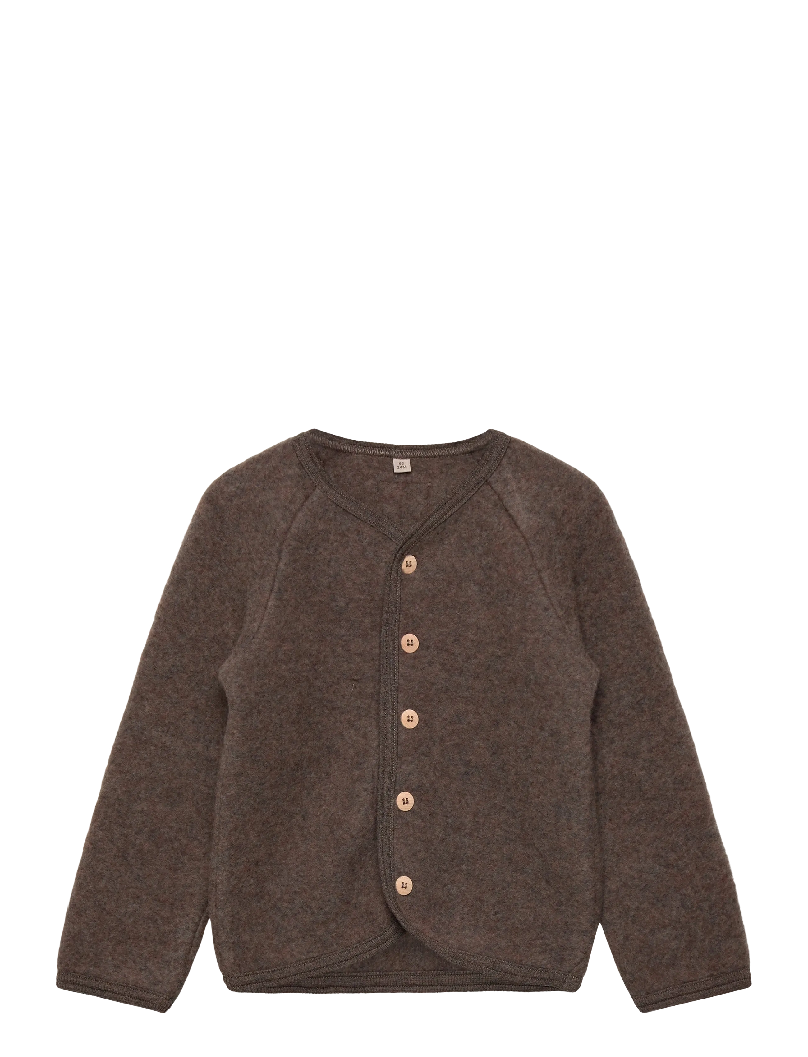 Huttelihut Jacket Wool Fleece w. Buttons - Back to school - BROWN MELANGE / brown
