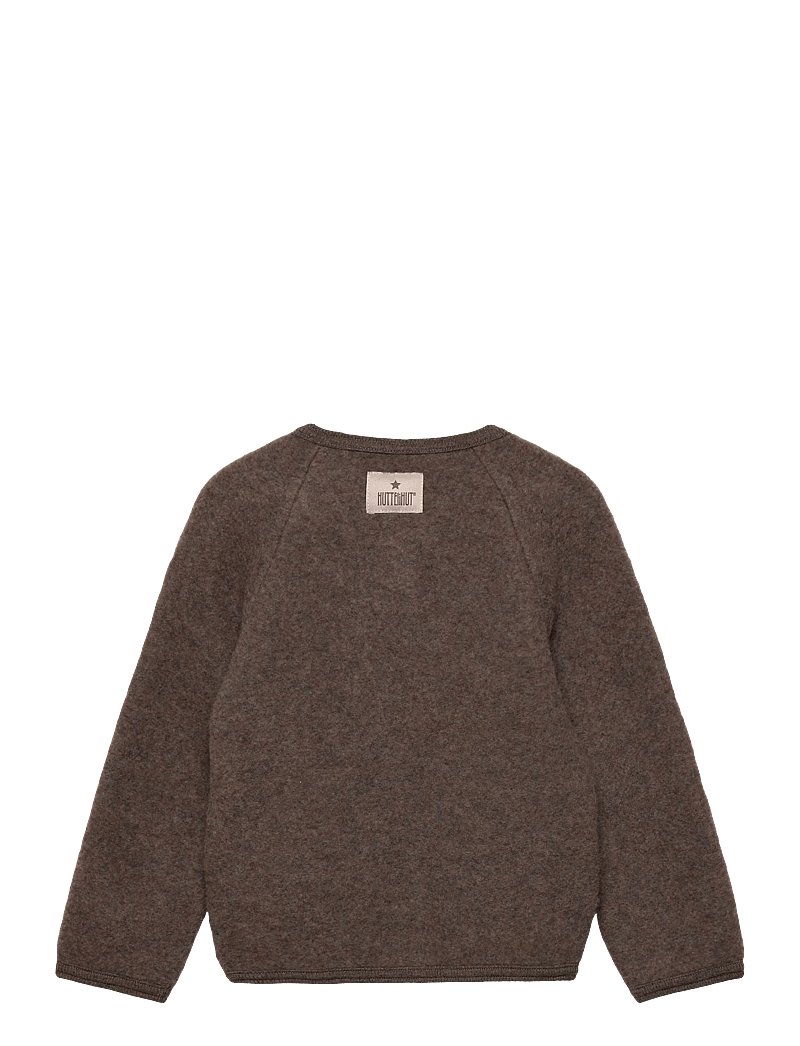 Huttelihut - Jacket Wool Fleece w. Buttons - fleecejakker - brown melange - 1