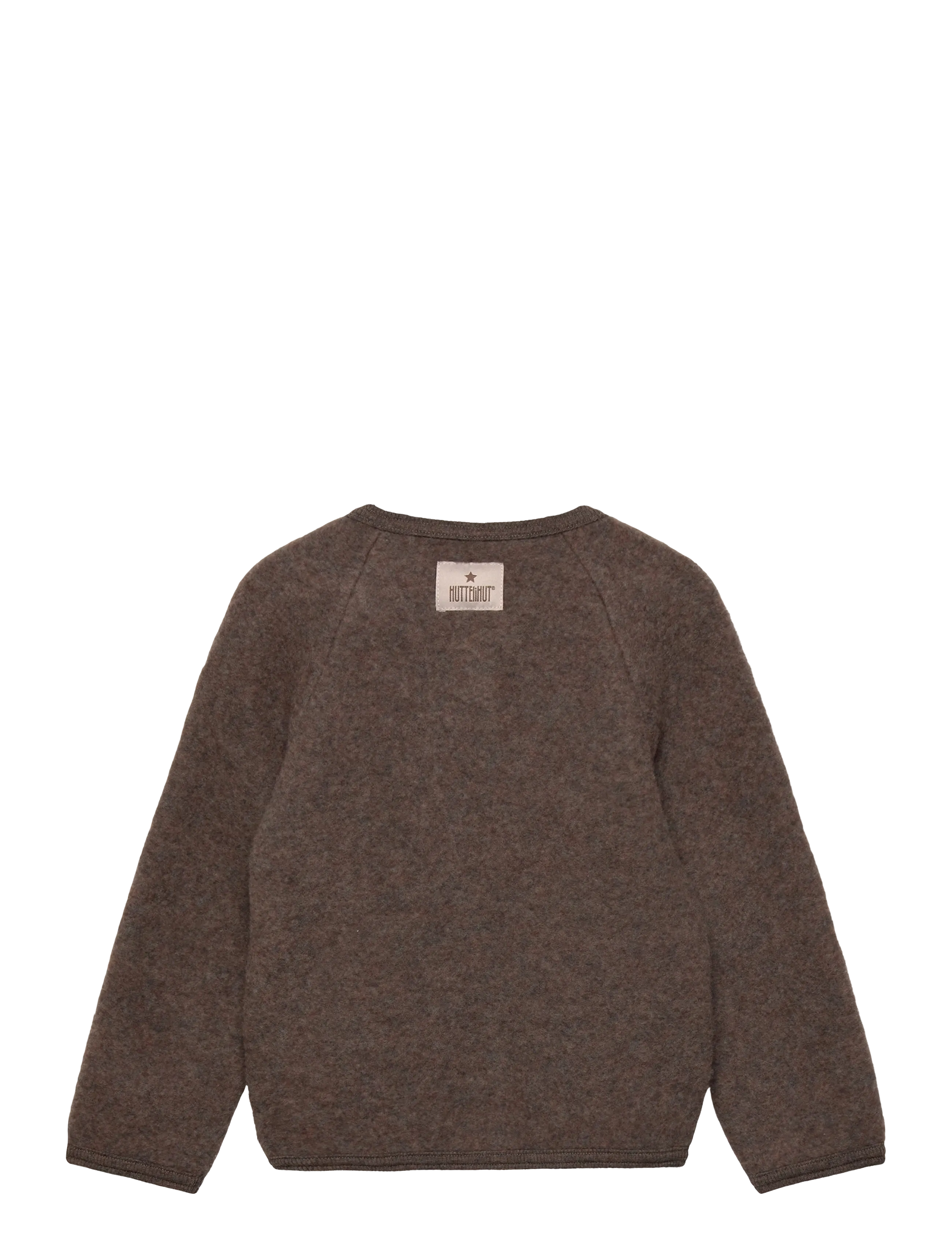Huttelihut - Jacket Wool Fleece w. Buttons - brown melange - 1
