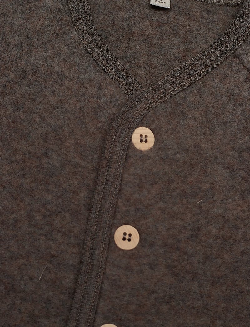 Huttelihut - Jacket Wool Fleece w. Buttons - fleecejakker - brown melange - 2