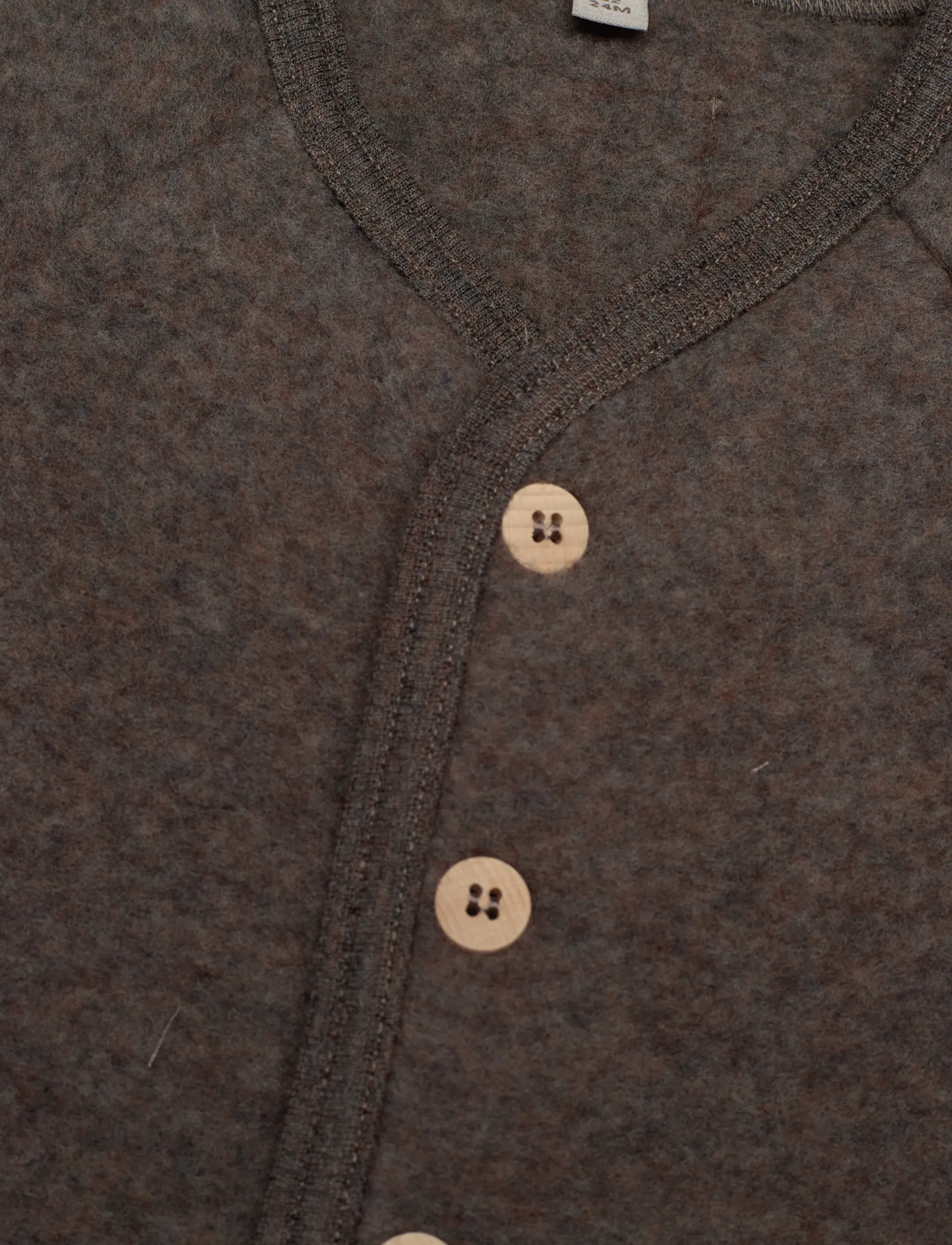 Huttelihut - Jacket Wool Fleece w. Buttons - brown melange - 2
