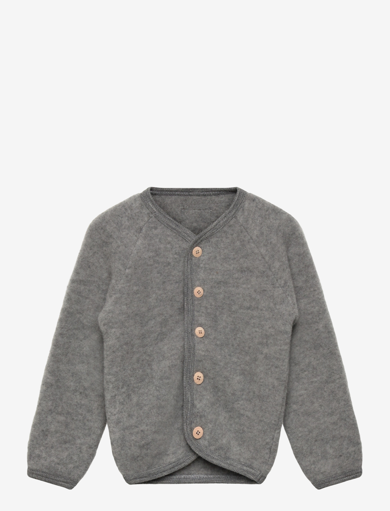Huttelihut - Jacket Wool Fleece w. Buttons - fleecejacken - medium grey melange - 0