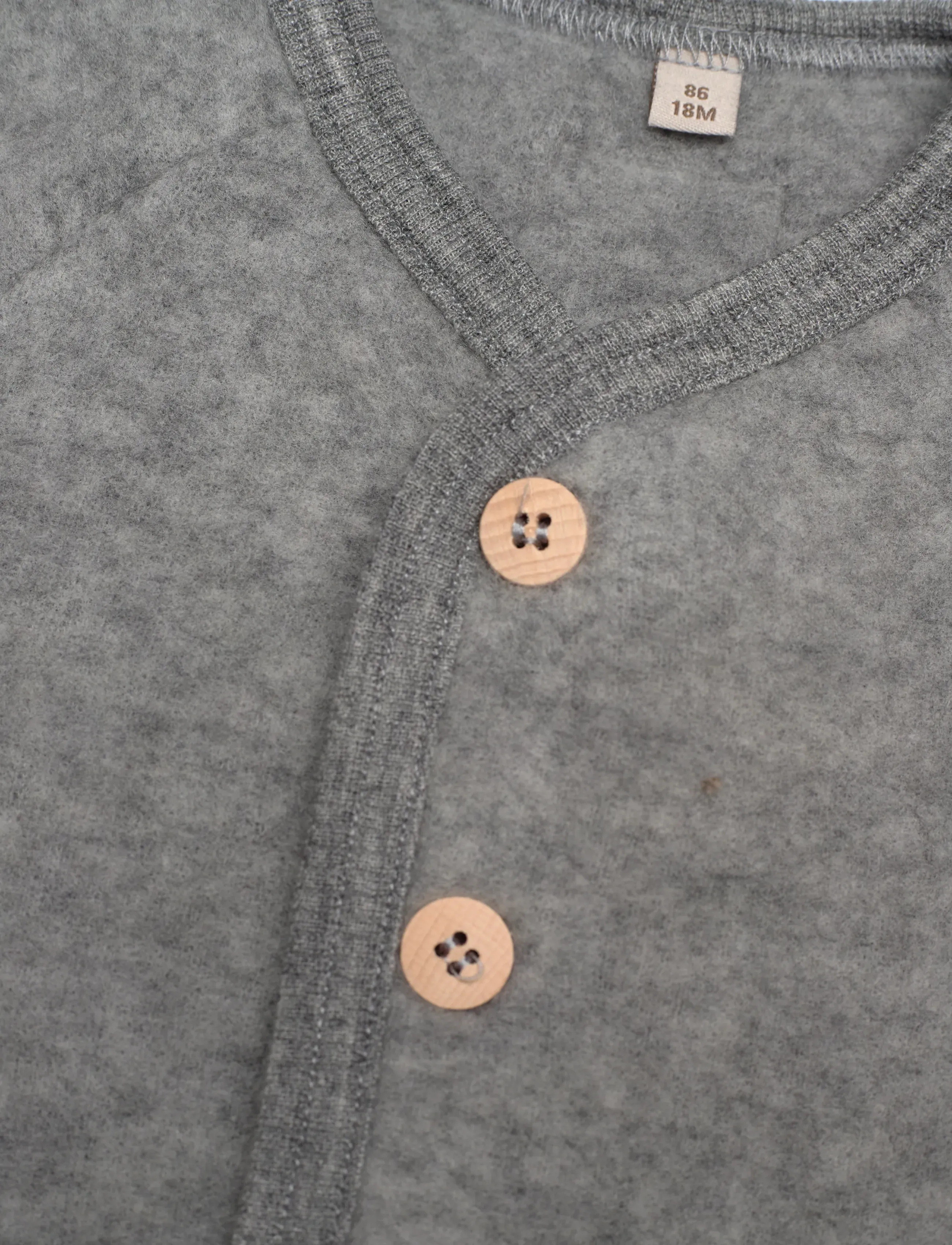 Huttelihut - Jacket Wool Fleece w. Buttons - medium grey melange - 2