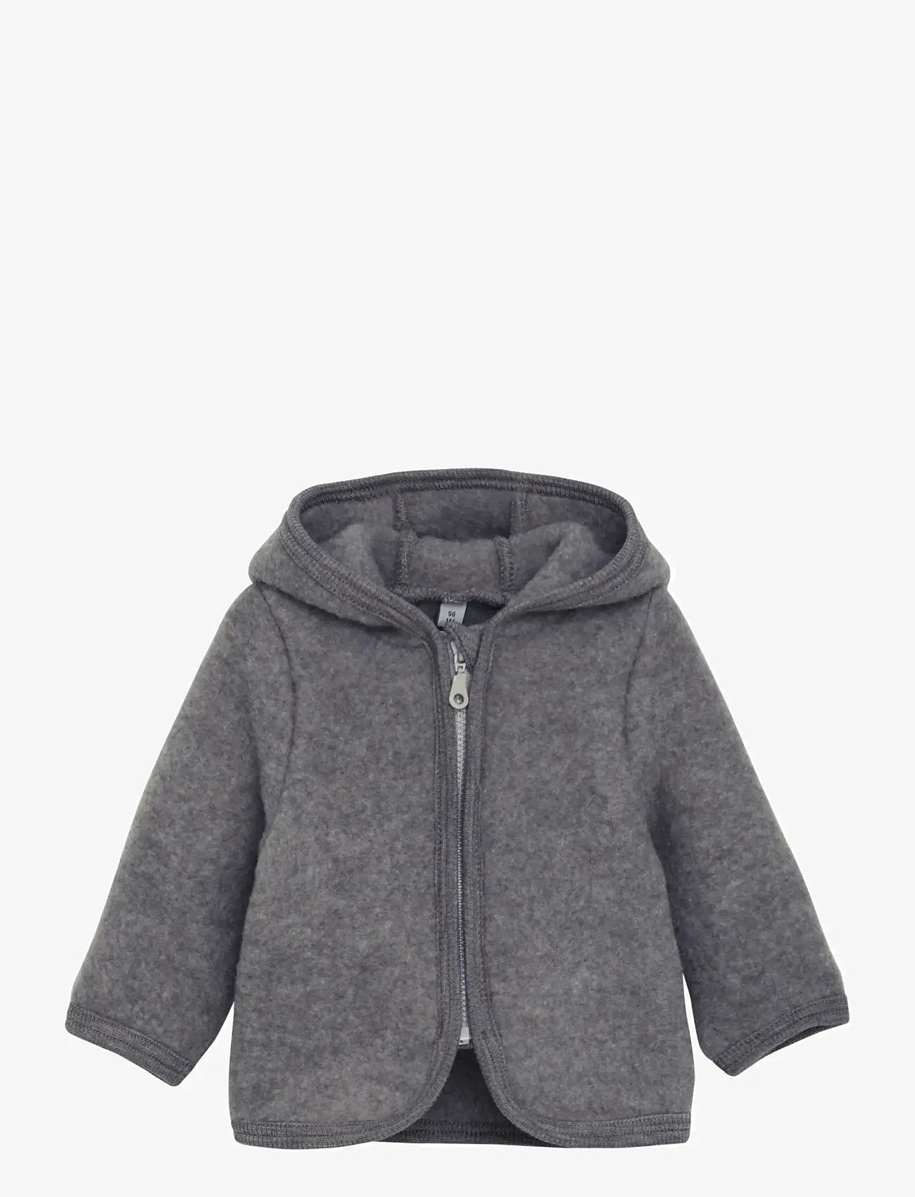 Huttelihut - Jacket Ears Wool Fleece - fleecejacken - medium grey melange - 0