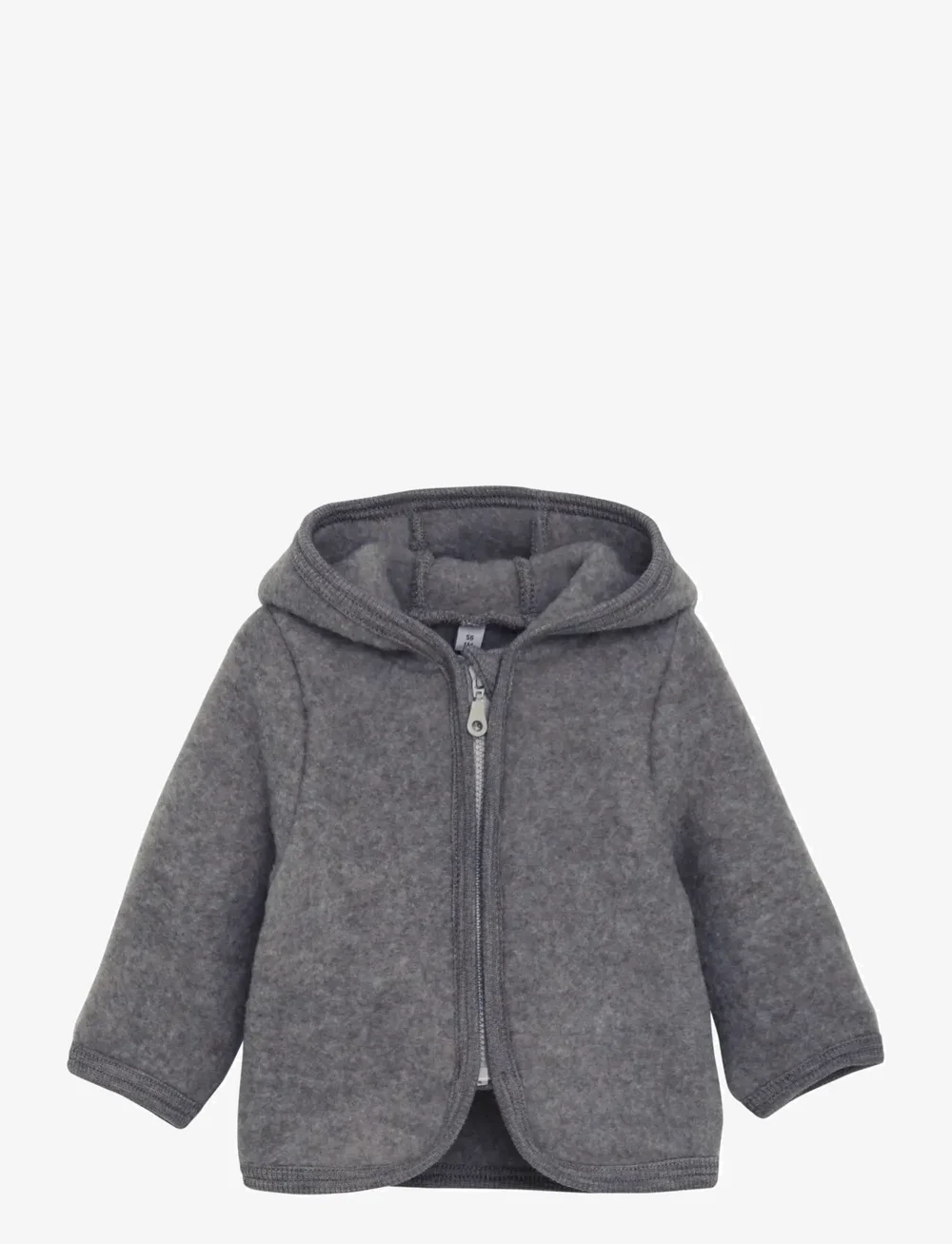 Huttelihut - Jacket Ears Wool Fleece - fleecejacken - medium grey melange - 0