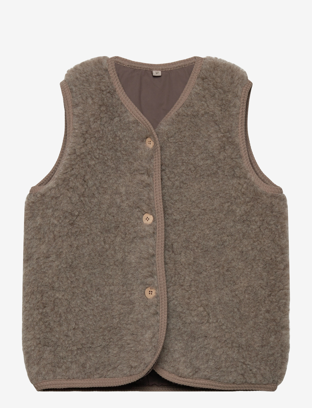 Huttelihut - Vest Wool Teddy w. Lining - camel melange - 0