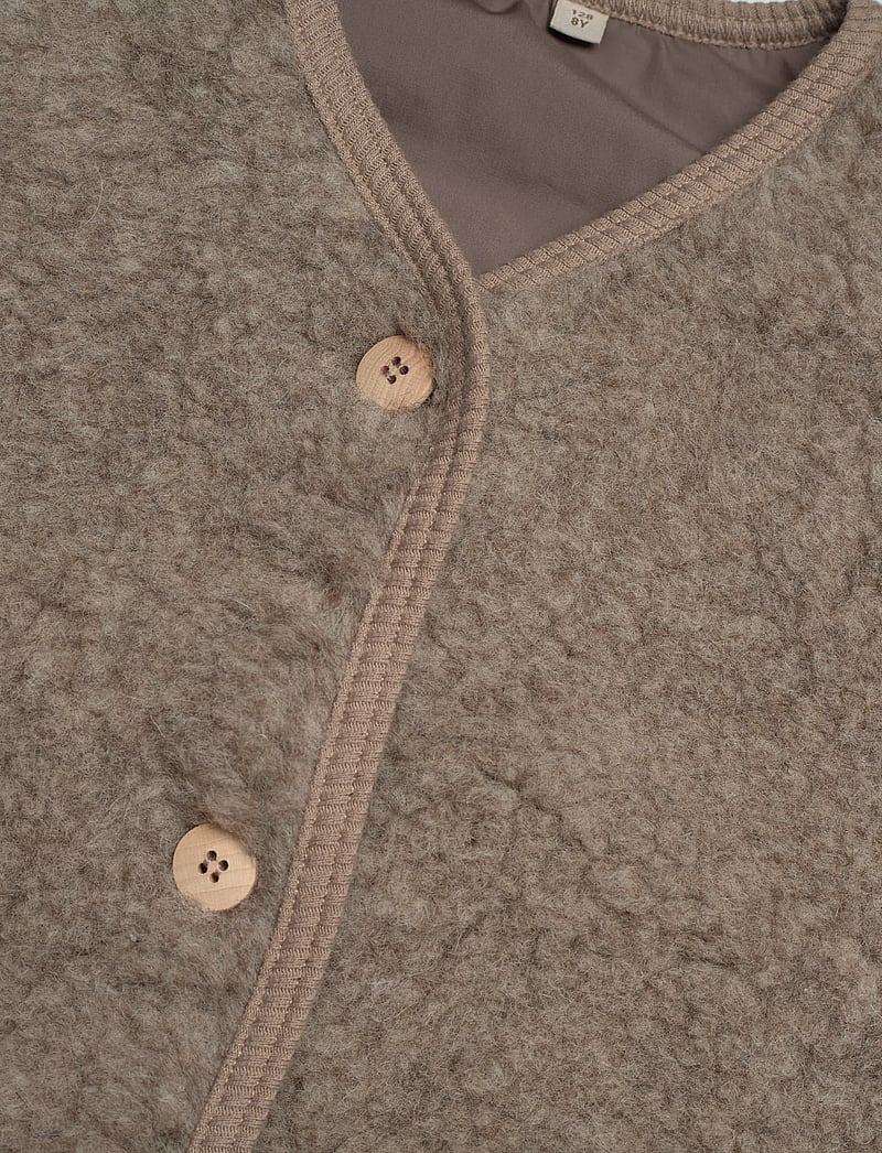 Huttelihut - Vest Wool Teddy w. Lining - camel melange - 2