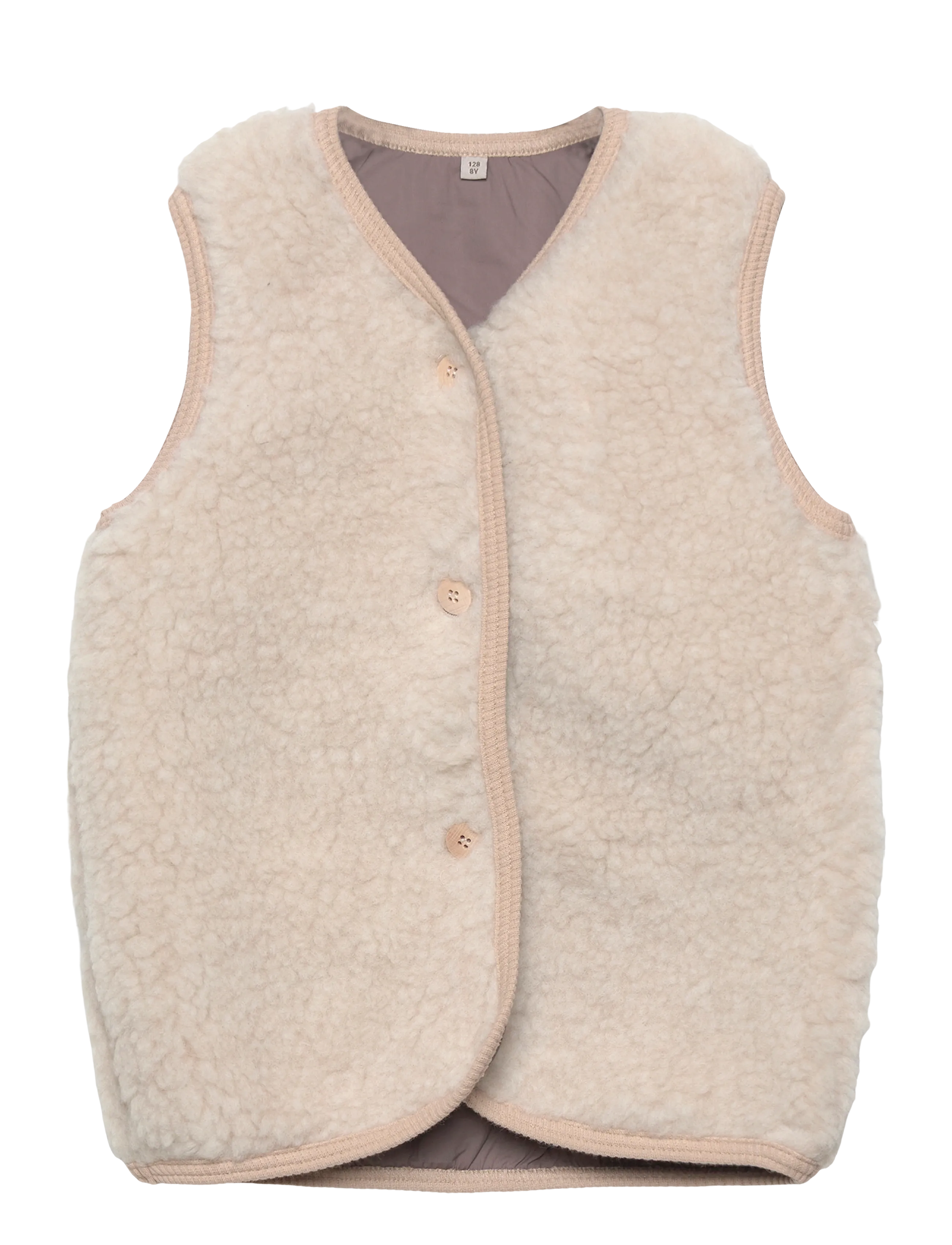 Huttelihut Vest Wool Teddy w. Lining - Huttelihut - CEMENT / cream