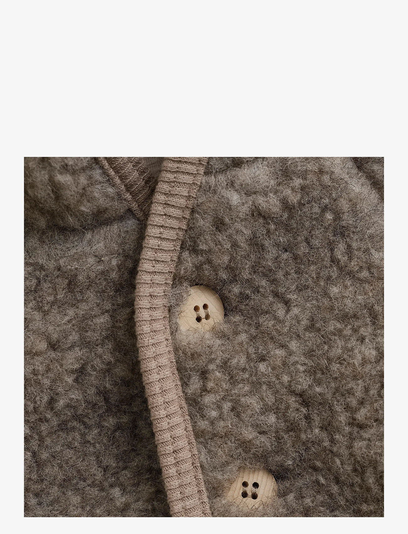 Huttelihut - Jacket Pixie Wool Teddy w. Lin - efterårsjakker - camel melange - 2