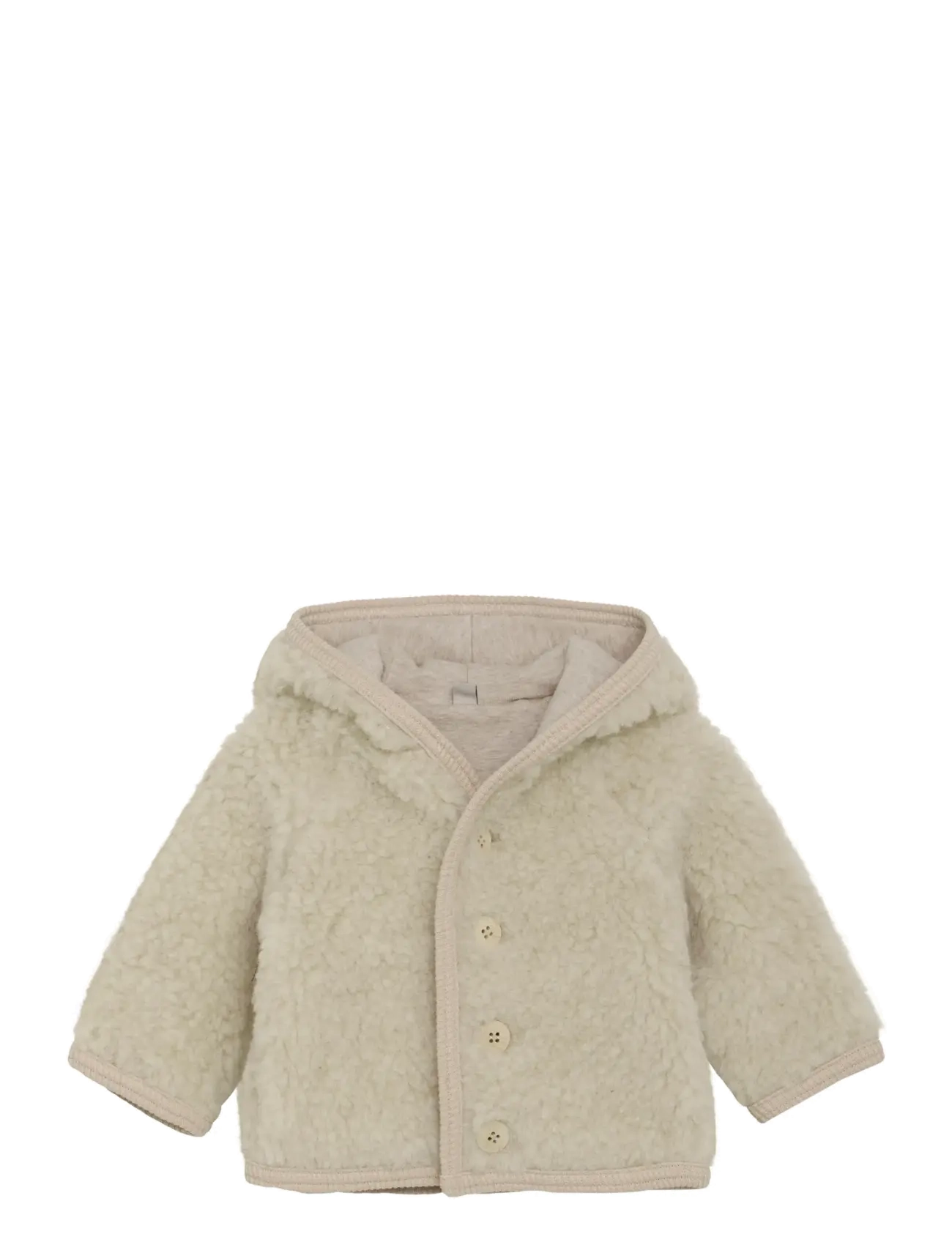 Jacket Pixie Wool Teddy w. Lin - CEMENT