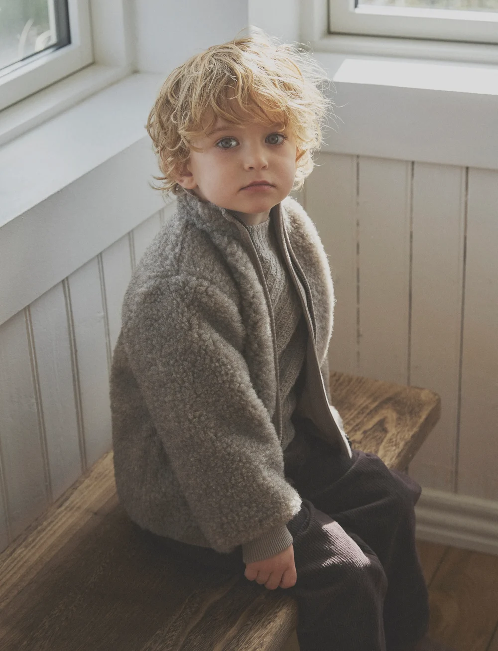 Huttelihut - Jacket Wool Teddy w. Lining - fliisjakid - camel melange - 5