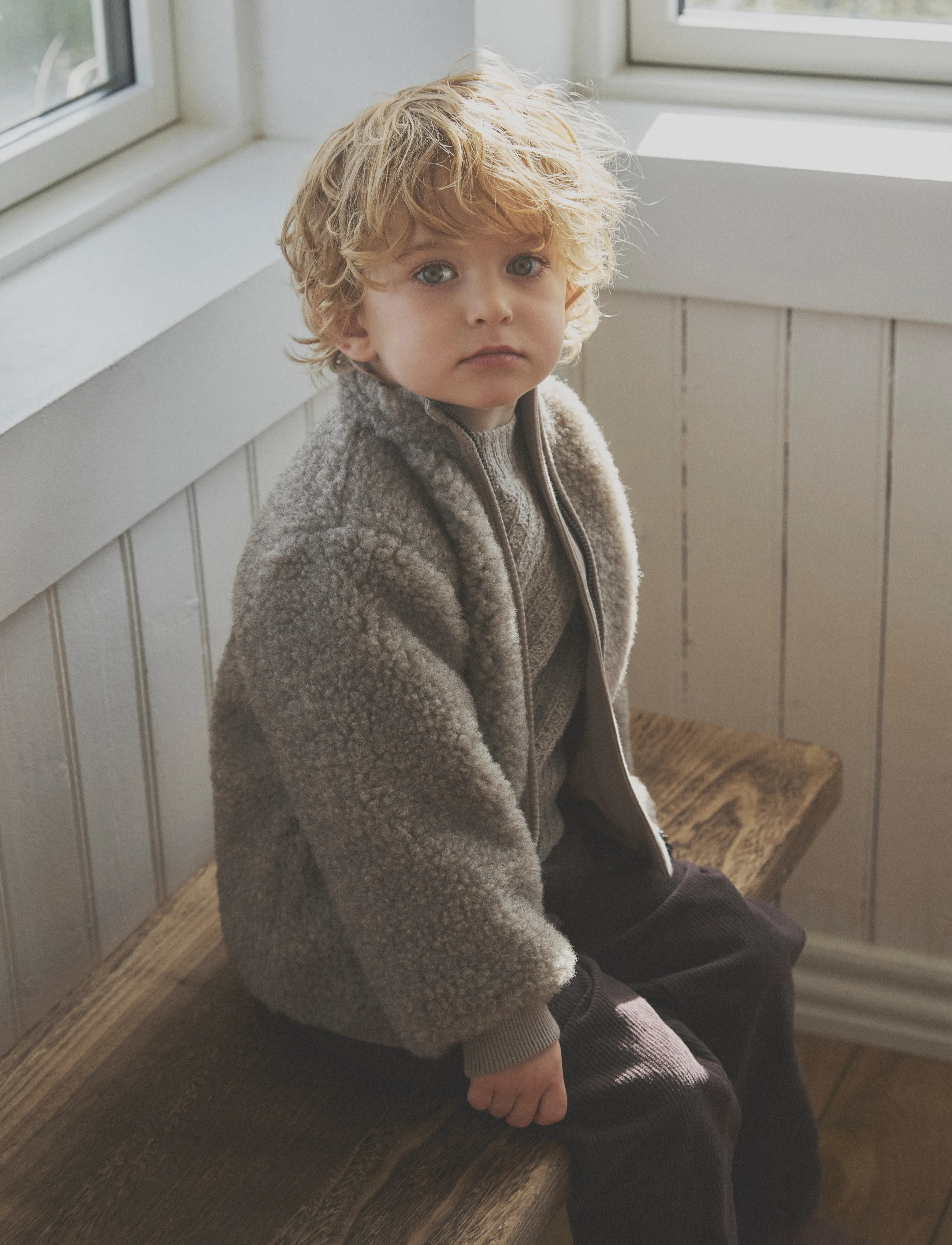 Huttelihut - Jacket Wool Teddy w. Lining - herbstjacken - camel melange - 4