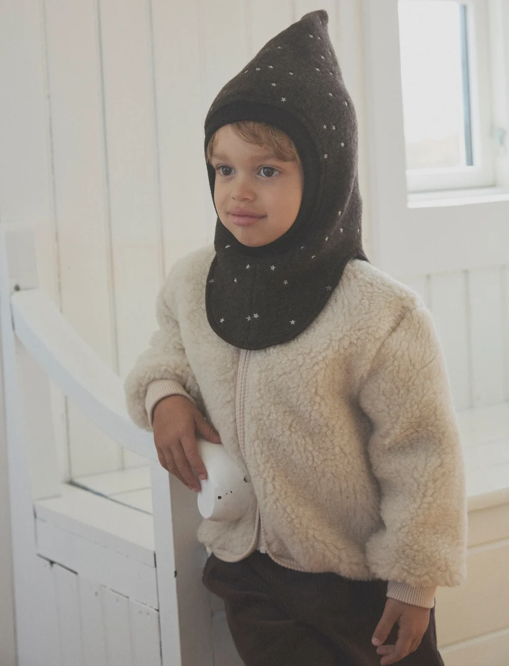 Huttelihut - Jacket Wool Teddy w. Lining - fleecejakker - cement - 0