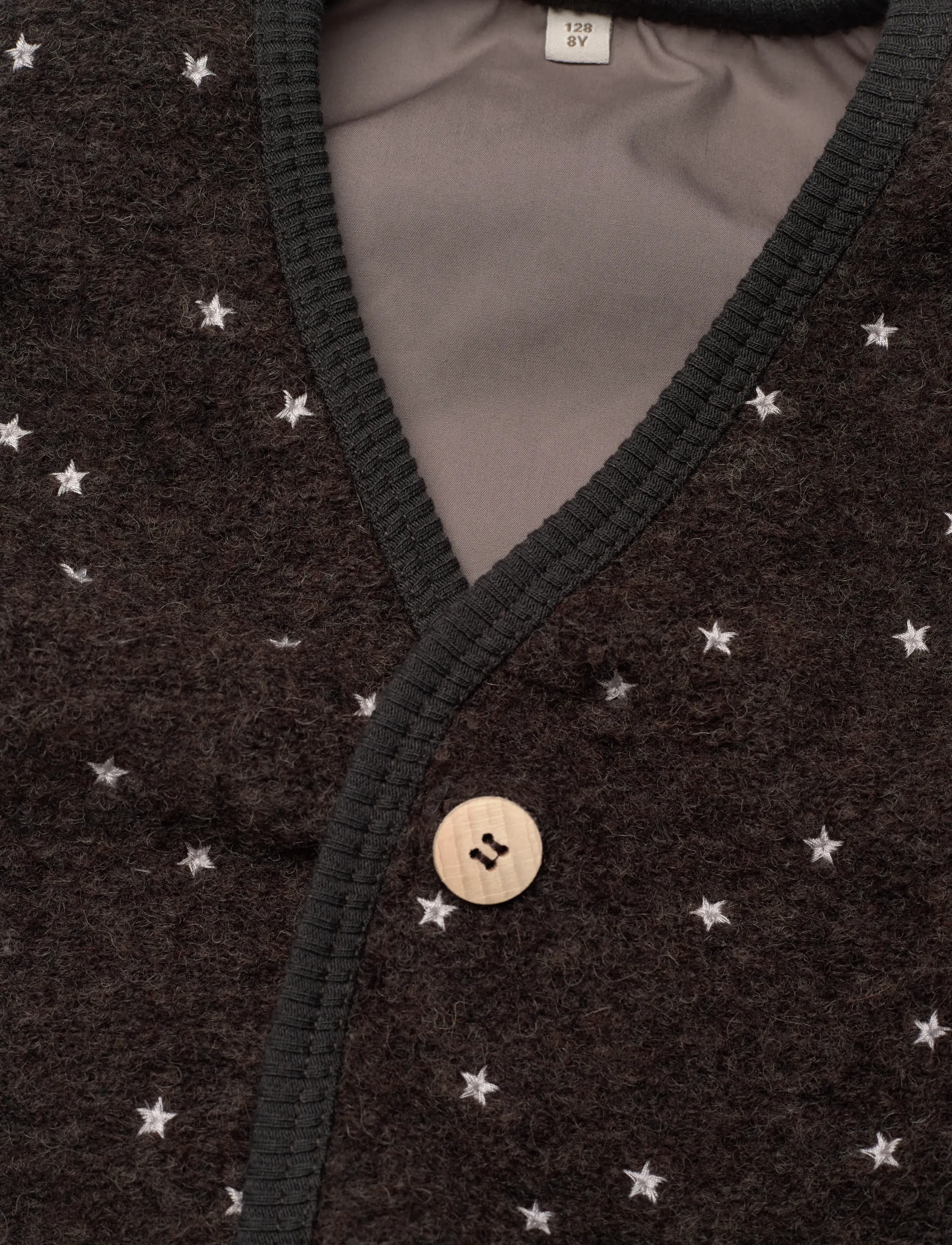 Huttelihut - Vest Wool Emb. w. Lining - dark brown melange - 2