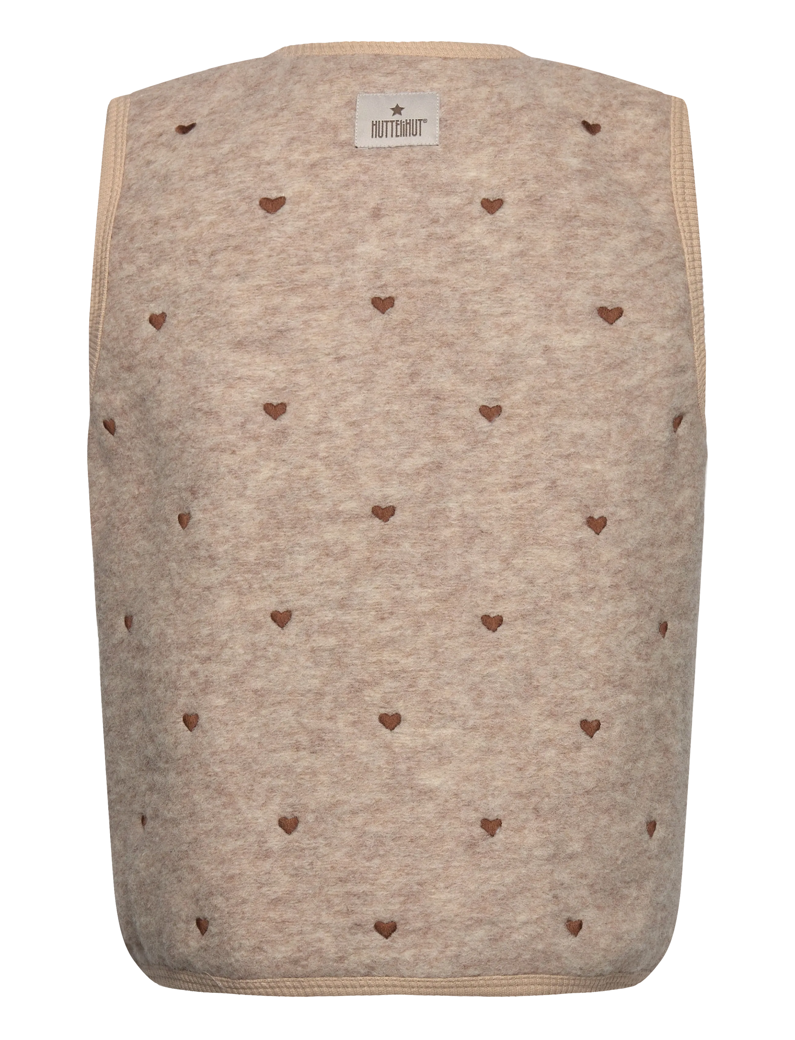 Huttelihut - Vest Wool Emb. w. Lining - sand melange - 1