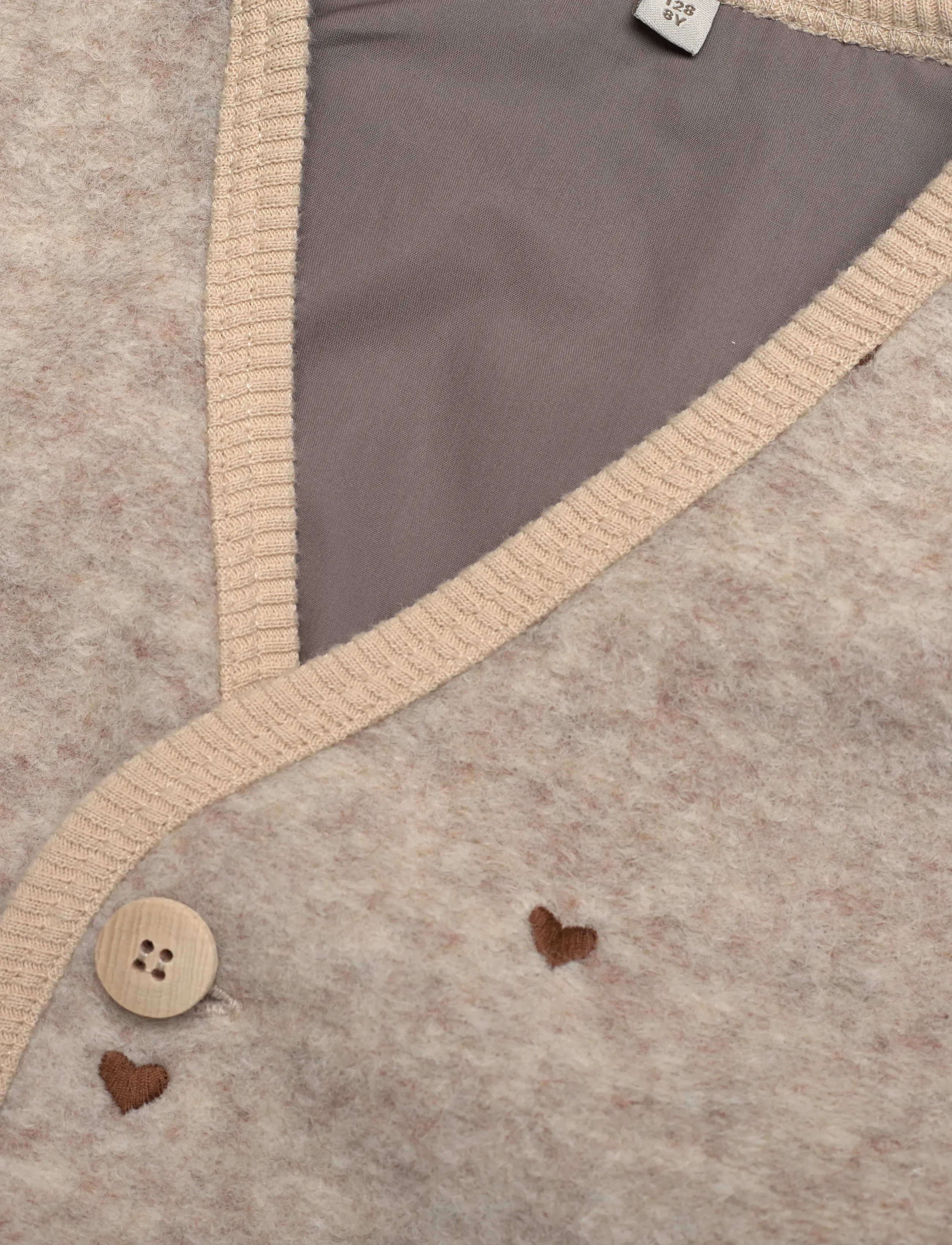Huttelihut - Vest Wool Emb. w. Lining - sand melange - 2