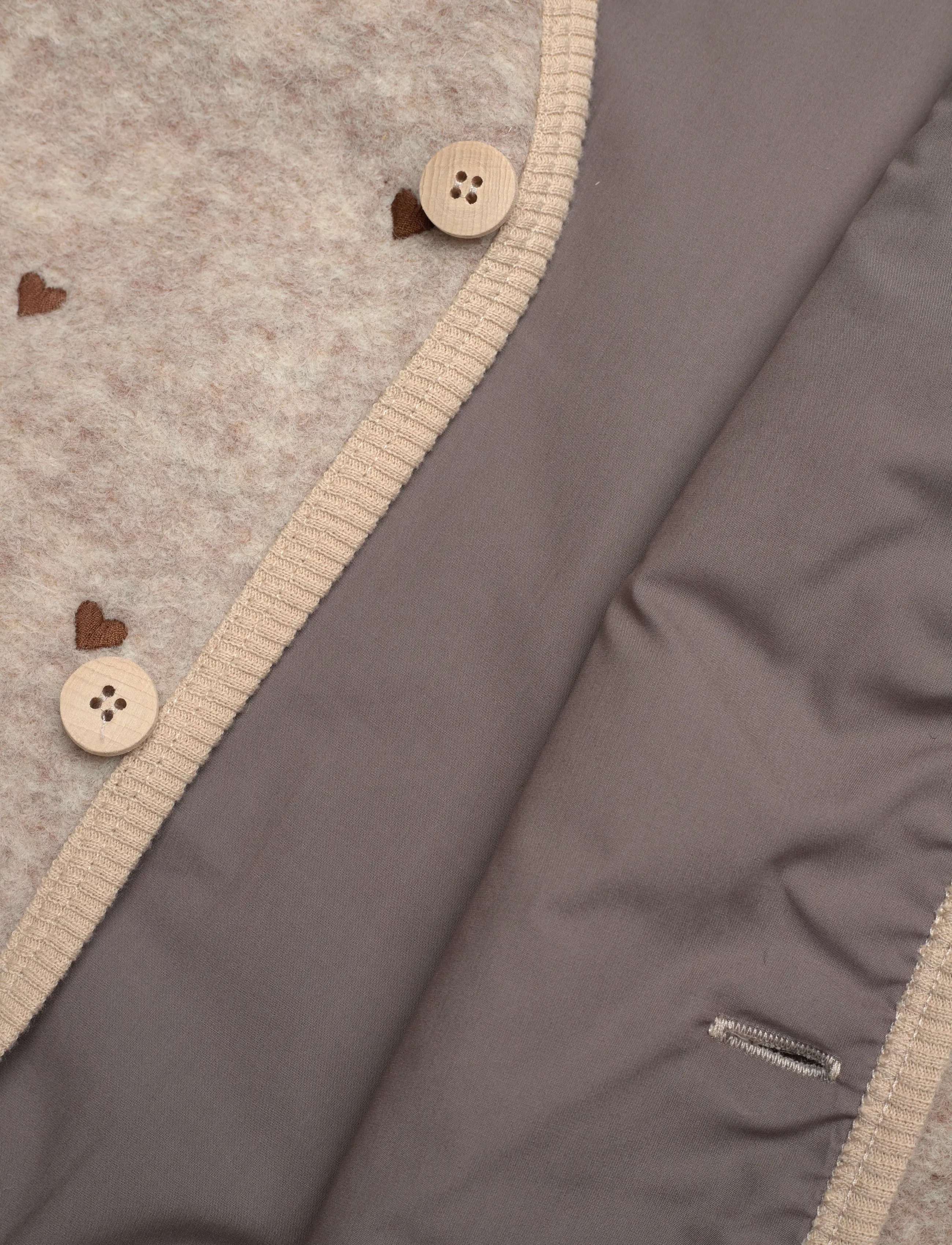 Huttelihut - Vest Wool Emb. w. Lining - sand melange - 3