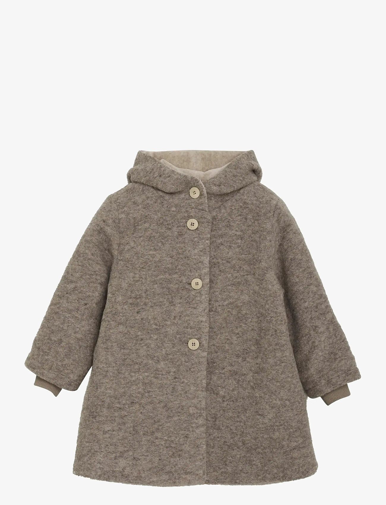 Huttelihut - Coat Hood Wool w. Lining - camel melange - 0