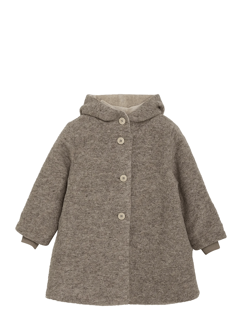 Huttelihut - Coat Hood Wool w. Lining - mantlid - camel melange - 0