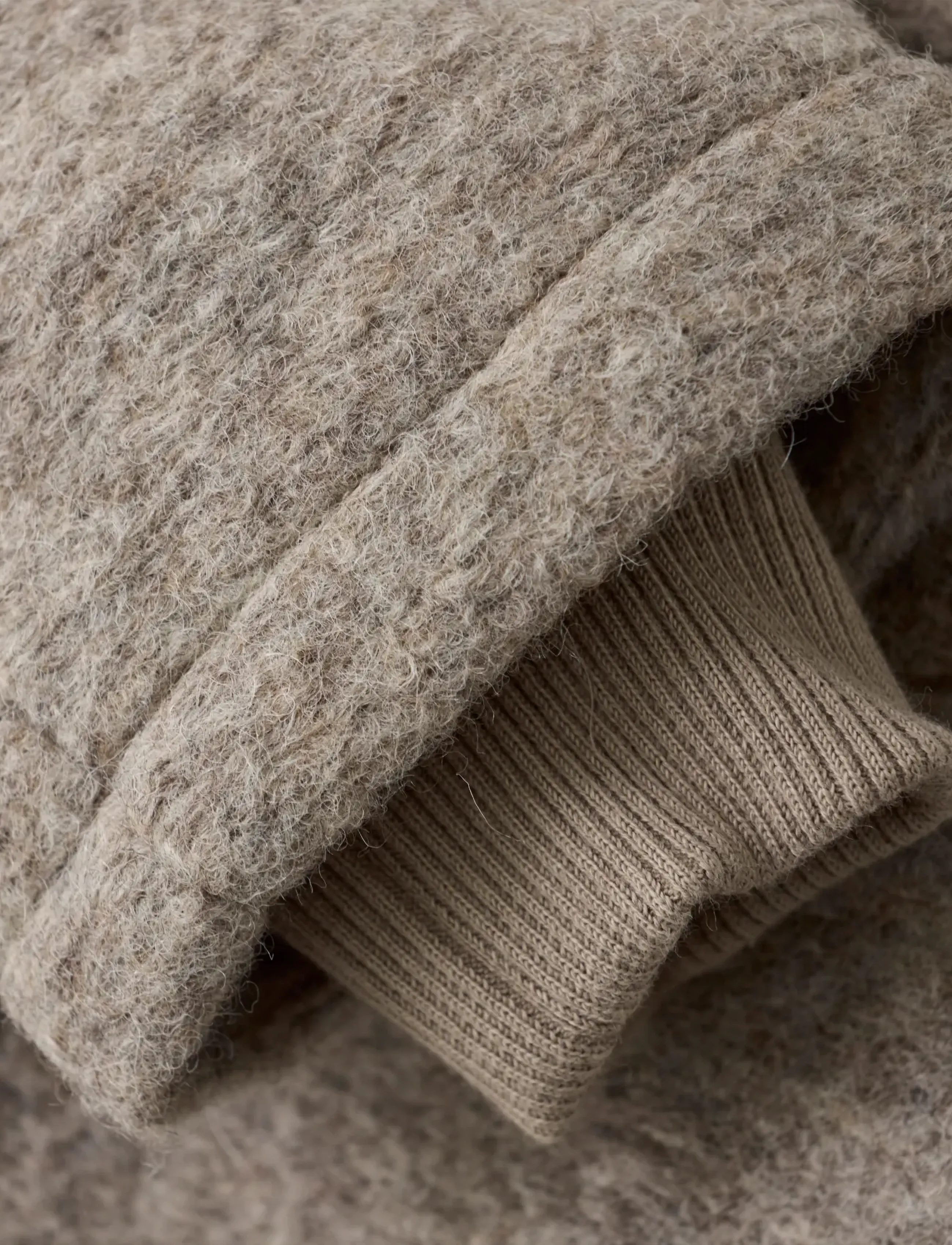 Huttelihut - Coat Hood Wool w. Lining - camel melange - 2