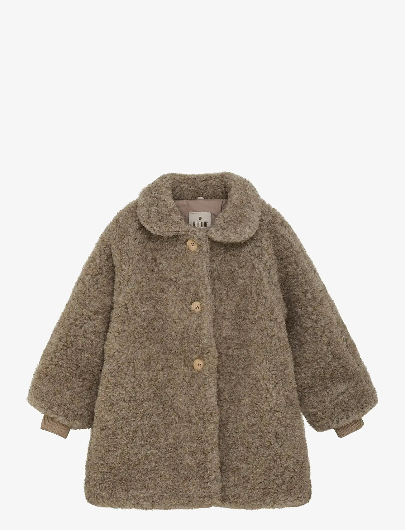 Huttelihut - Coat Wool Teddy w. Lining - camel melange - 0