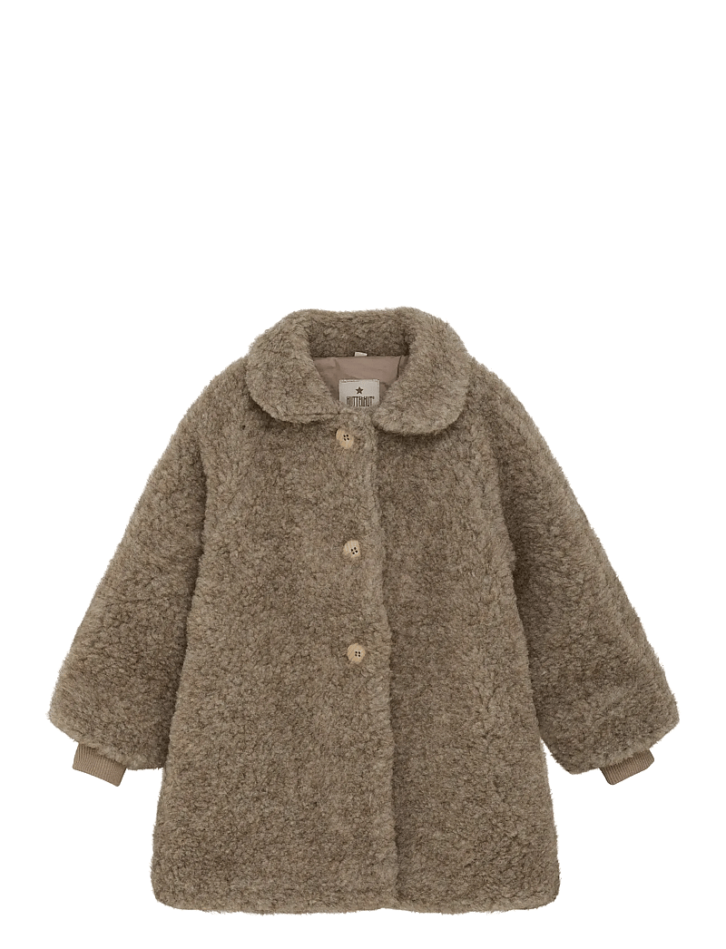 Huttelihut - Coat Wool Teddy w. Lining - camel melange - 0